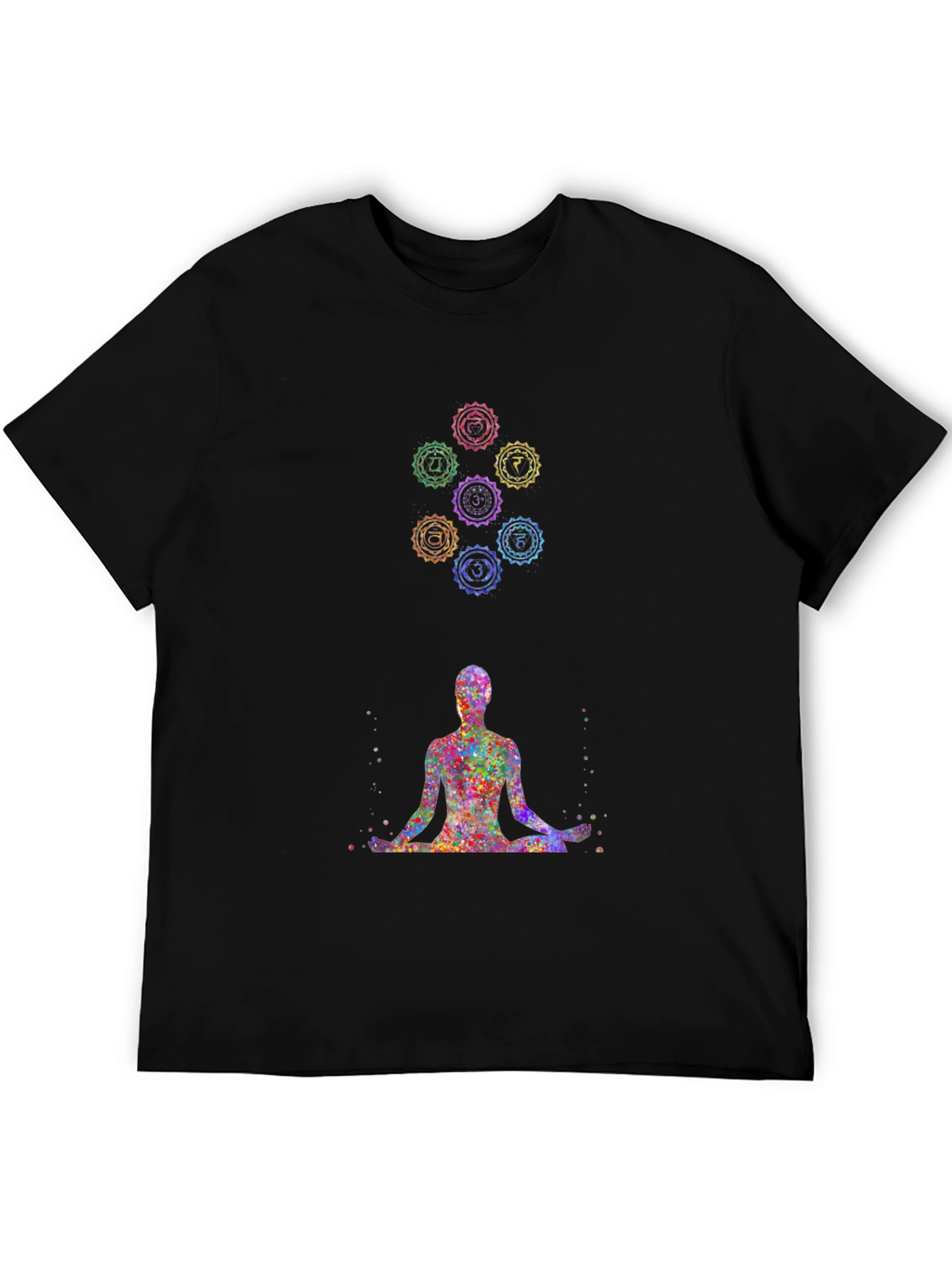 Black Chakra Meditation T-Shirt - Spiritual Design Tee view 5