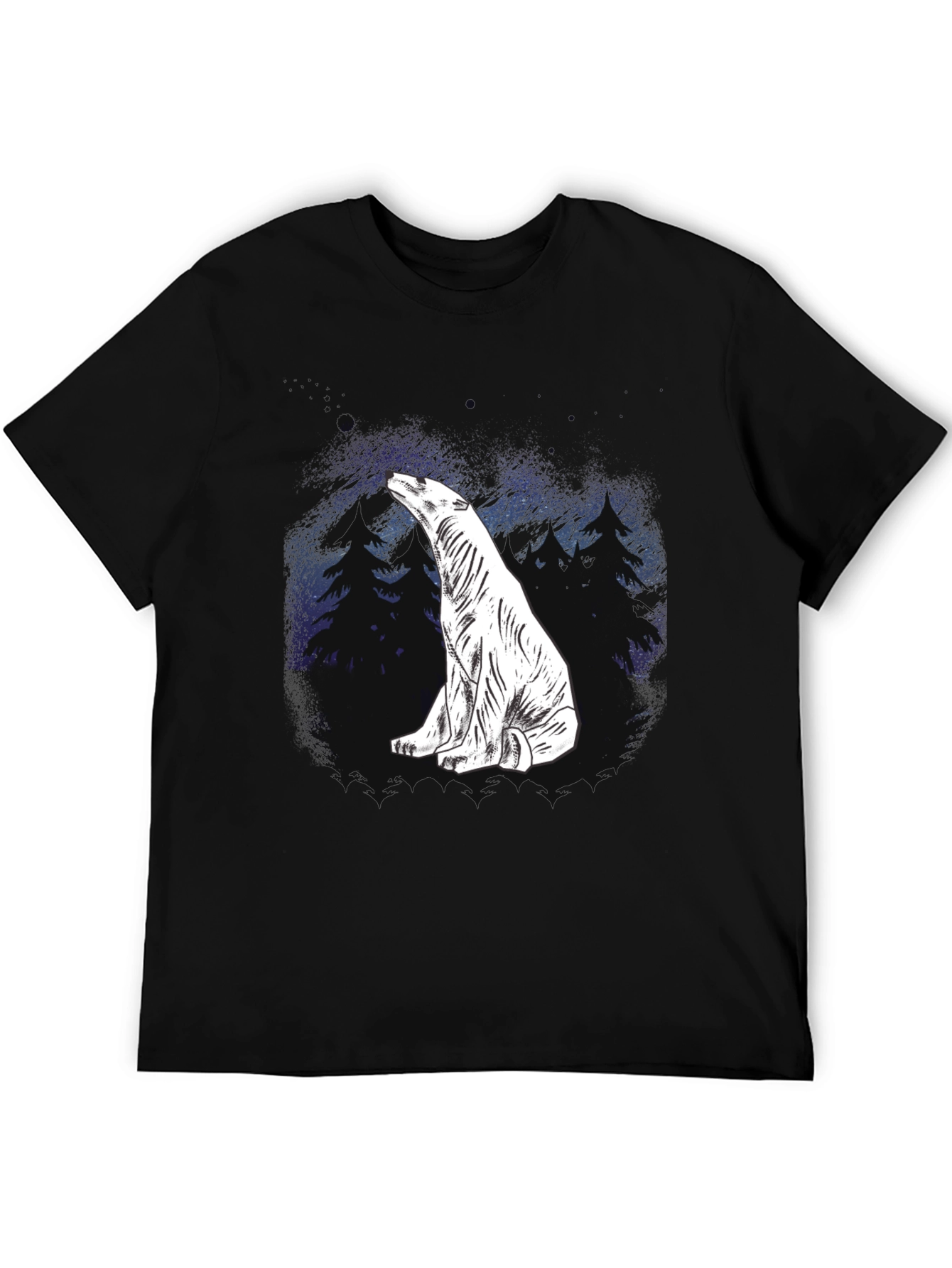 Black Polar Bear Graphic Tee - Black Cotton Blend view 5