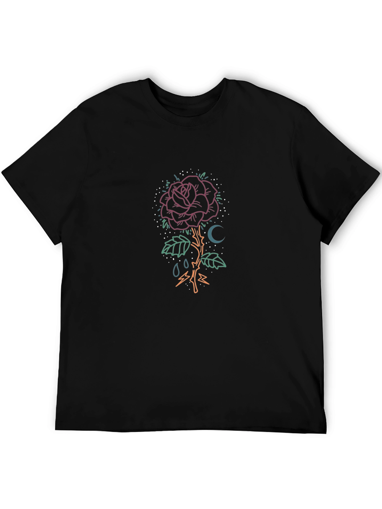 Black Rose Moon Graphic Tee - Stylish & Unique view 5
