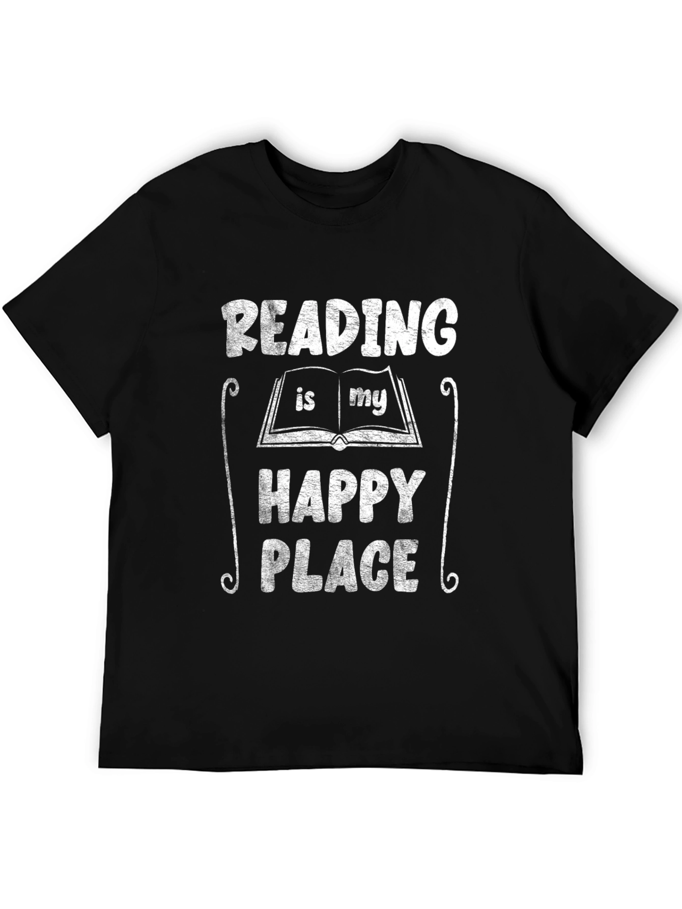 Black Reading Is My Happy Place T-Shirt Book Lover Tee view 5
