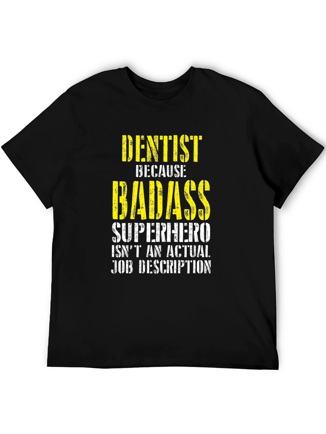 Black Dentist Badass Superhero Job Description T-Shirt view 5