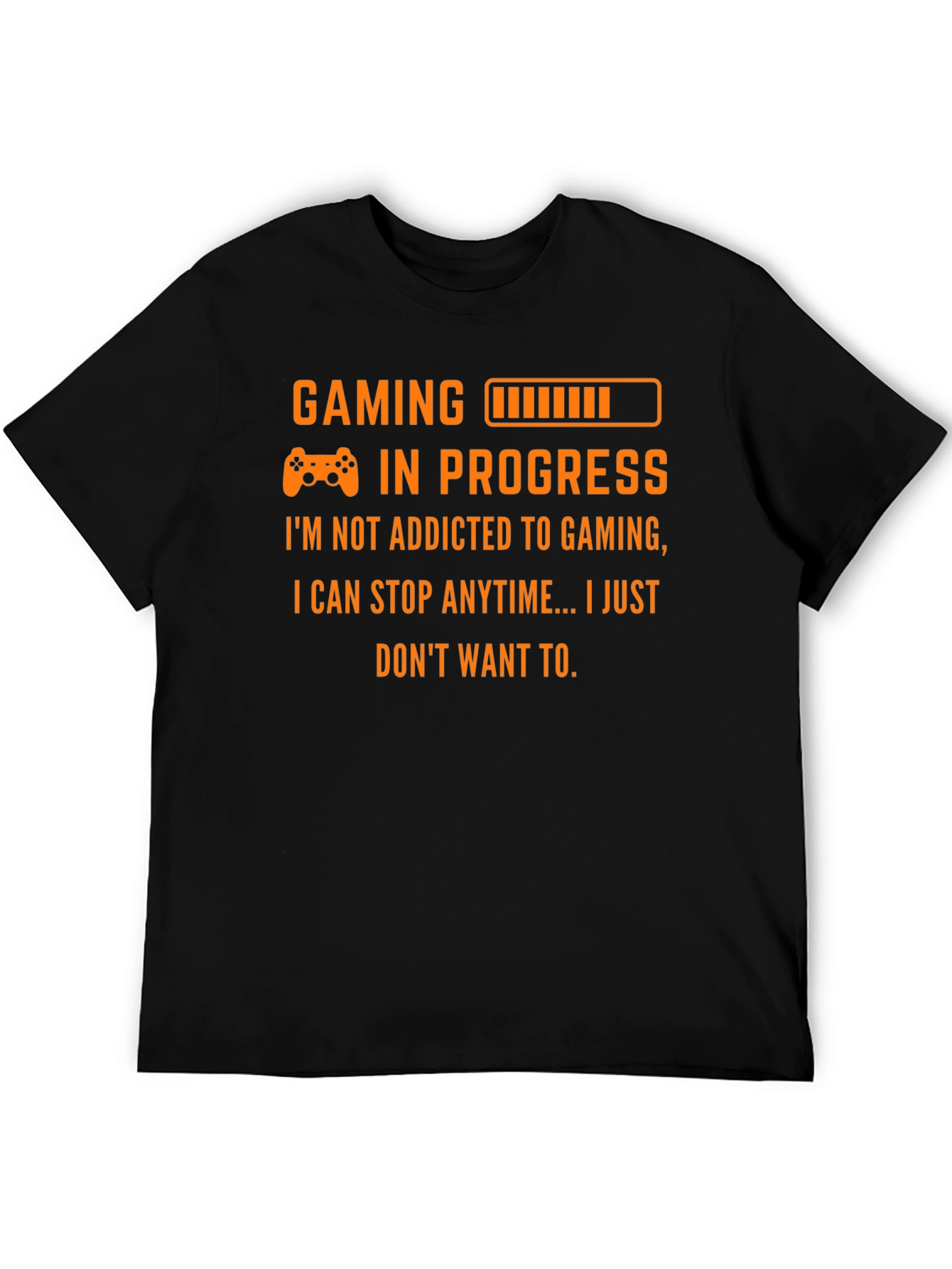 Black Gaming in Progress T-Shirt - Gamer Addict Tee view 5
