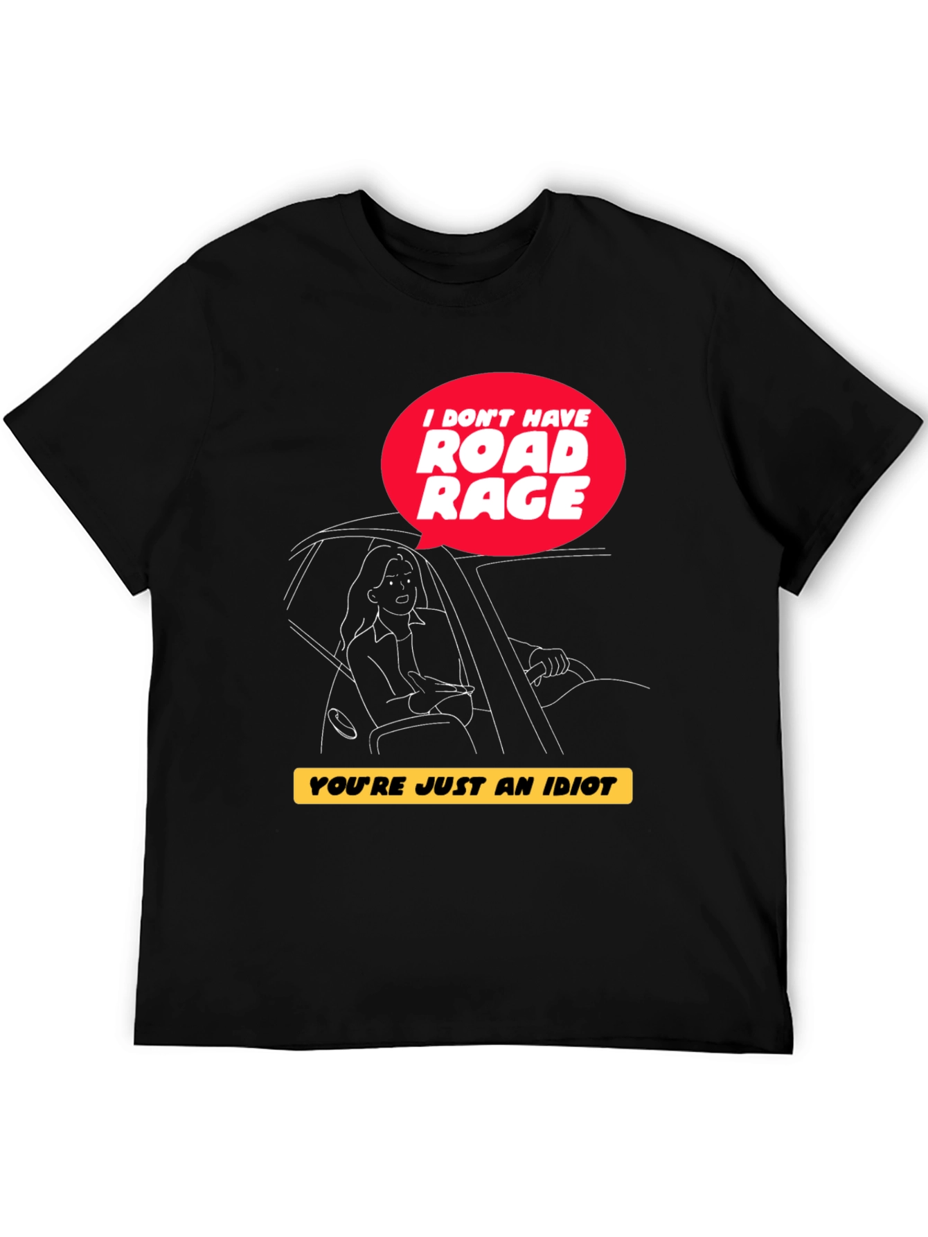 Black Road Rage Humor Graphic Tee view 5
