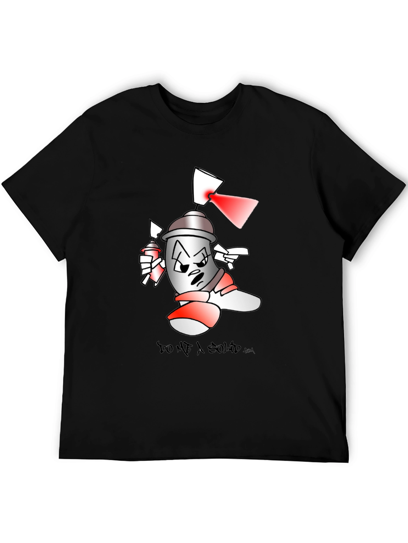Black Spray Can Cartoon T-Shirt view 5