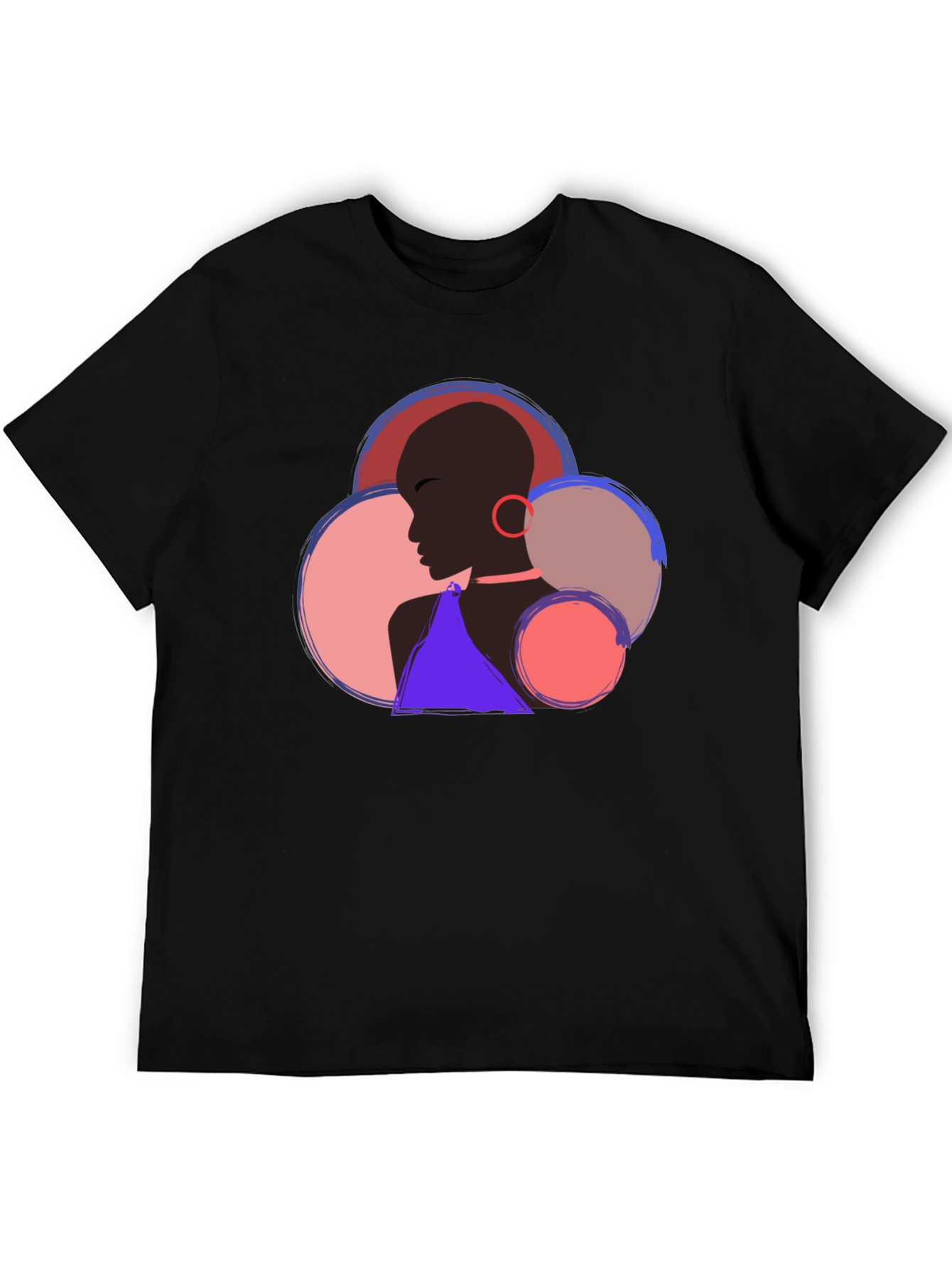 Black Abstract Woman Portrait Graphic T-Shirt view 5