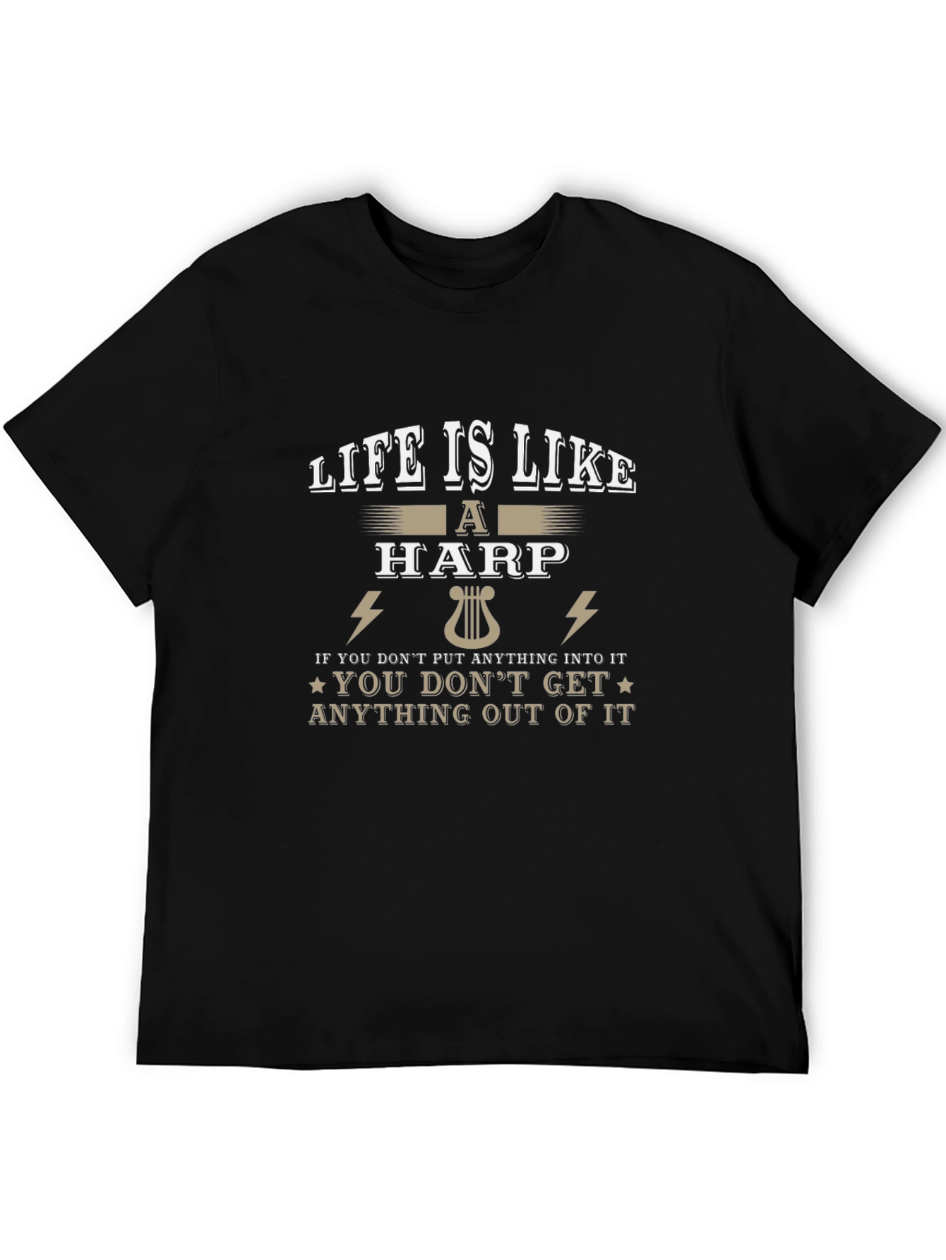 Black Life is Like a Harp Graphic Tee view 5