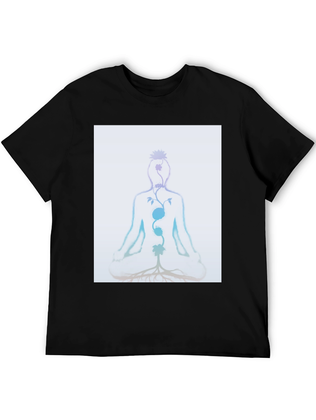 Chakra Meditation Tee - Spiritual Black T-Shirt - 5