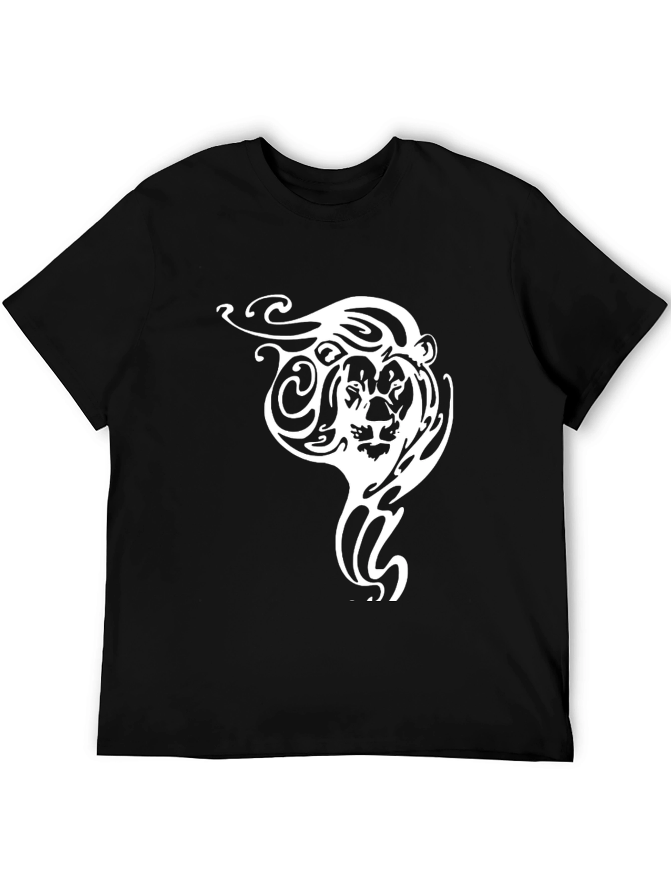 Black Lion Tribal Graphic Tee - Black view 5