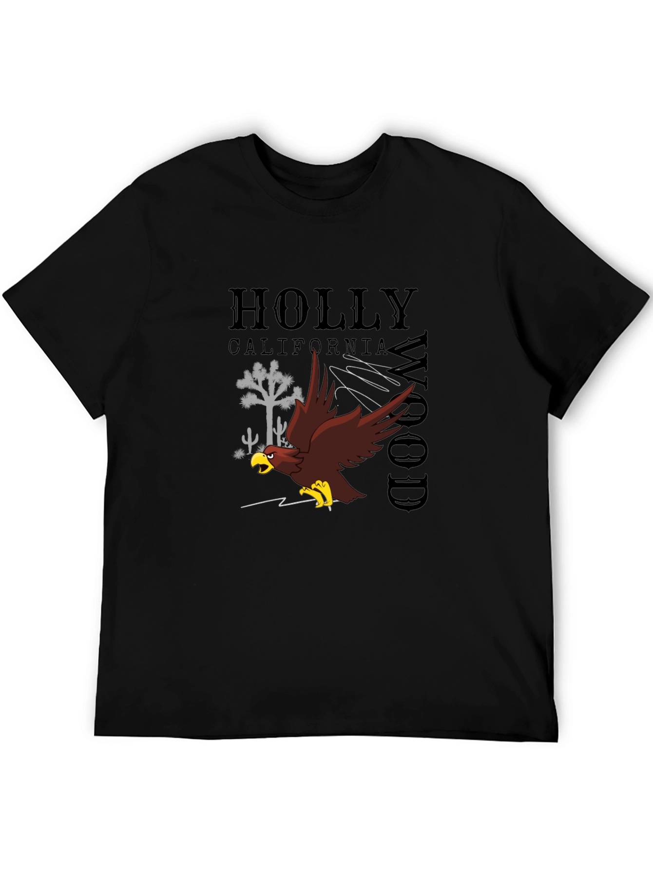 Black Hollywood California Graphic Tee view 5