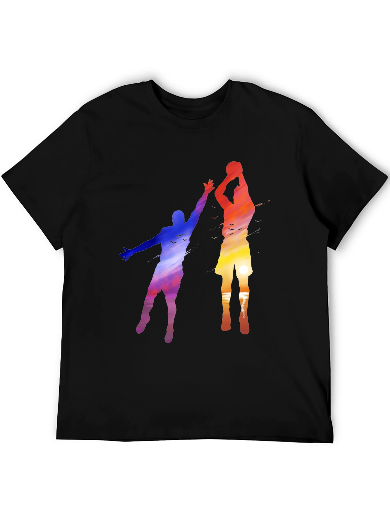 Black Sunset Basketball Graphic Tee view 5