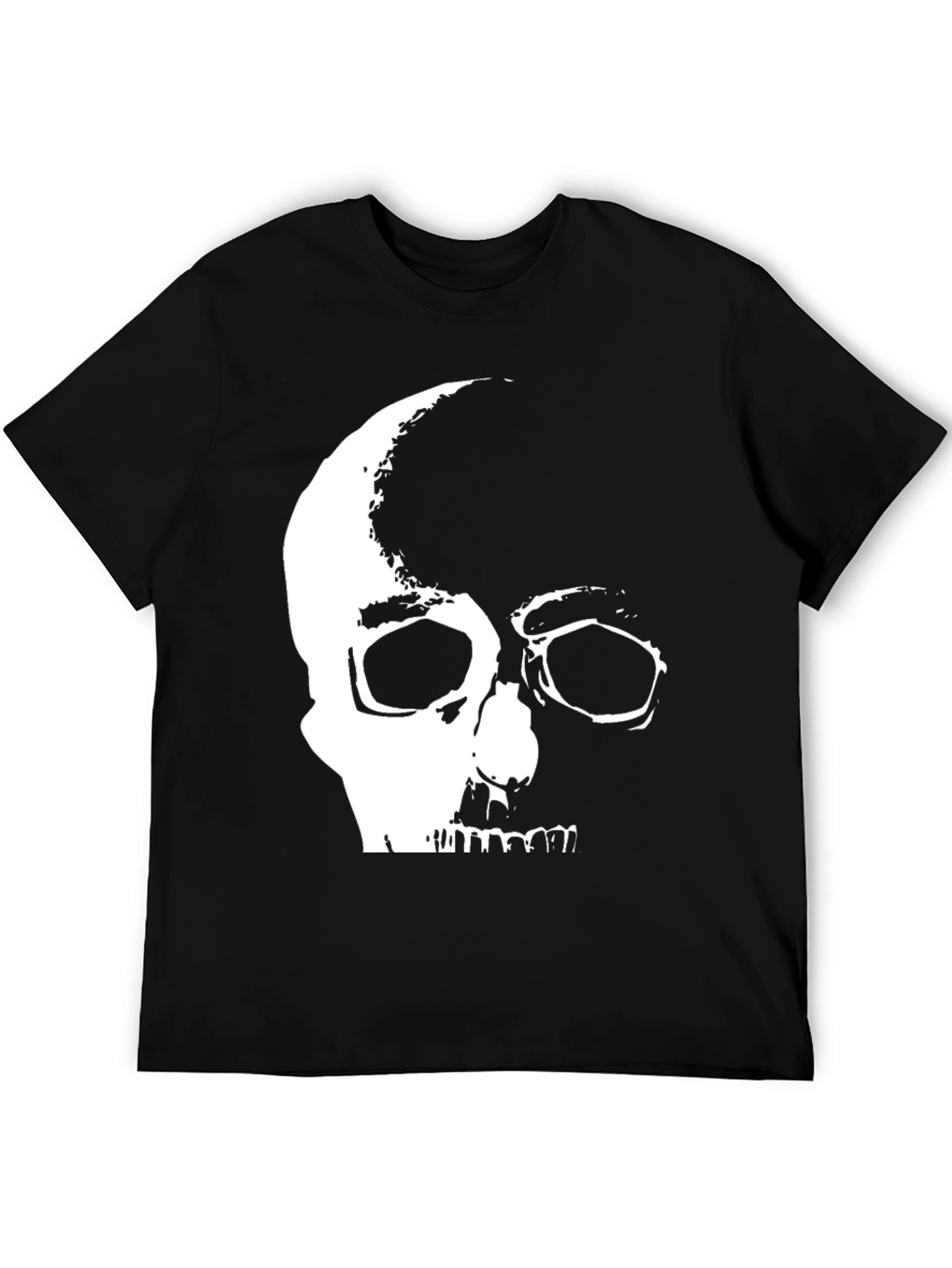 Black Skull Graphic Print Black T-Shirt view 5