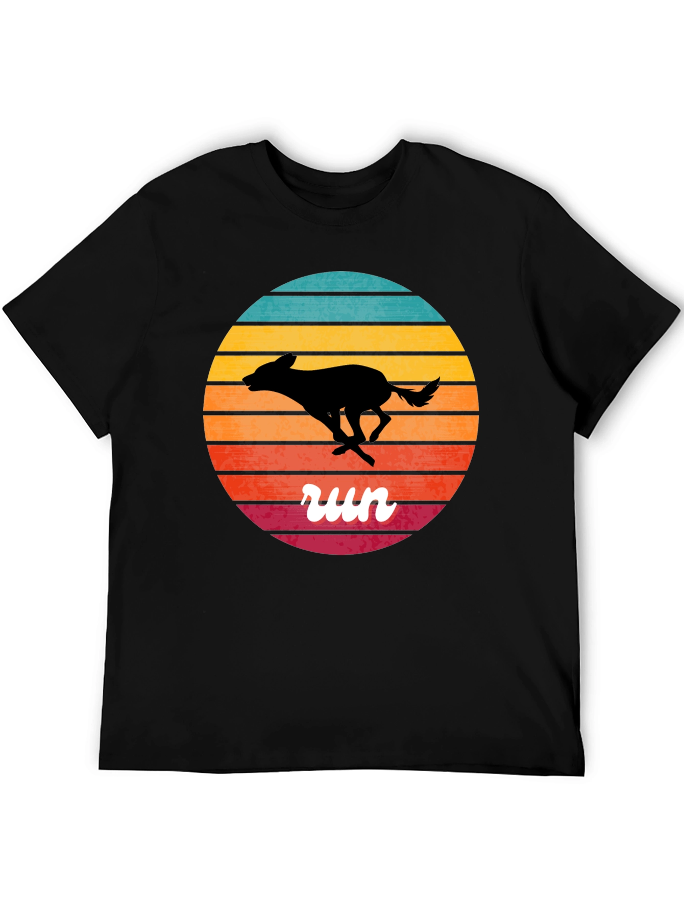 Black Retro Running Dog T-Shirt view 5