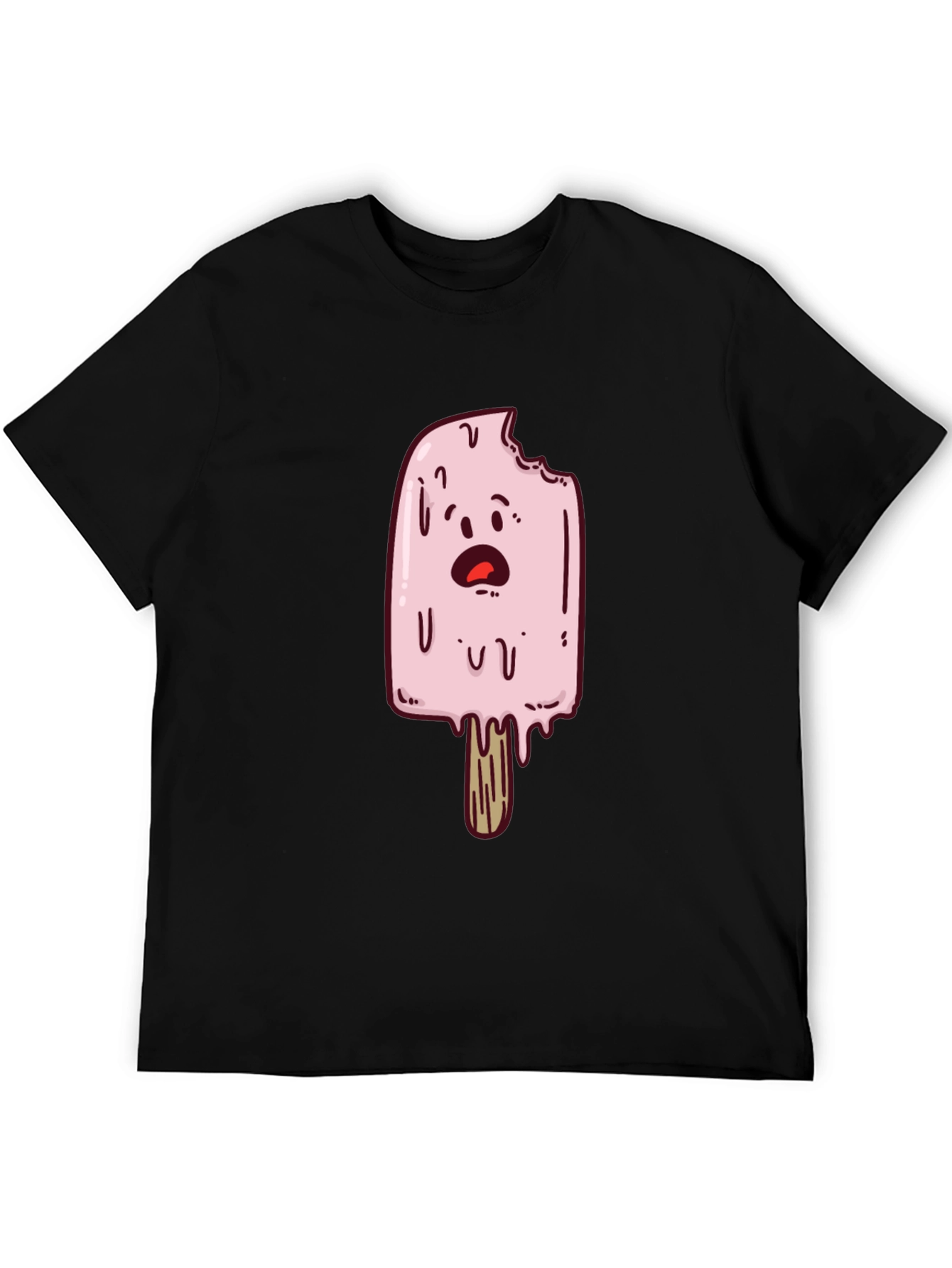 Black Funny Ice Cream T-Shirt - Cartoon Graphic Tee view 5