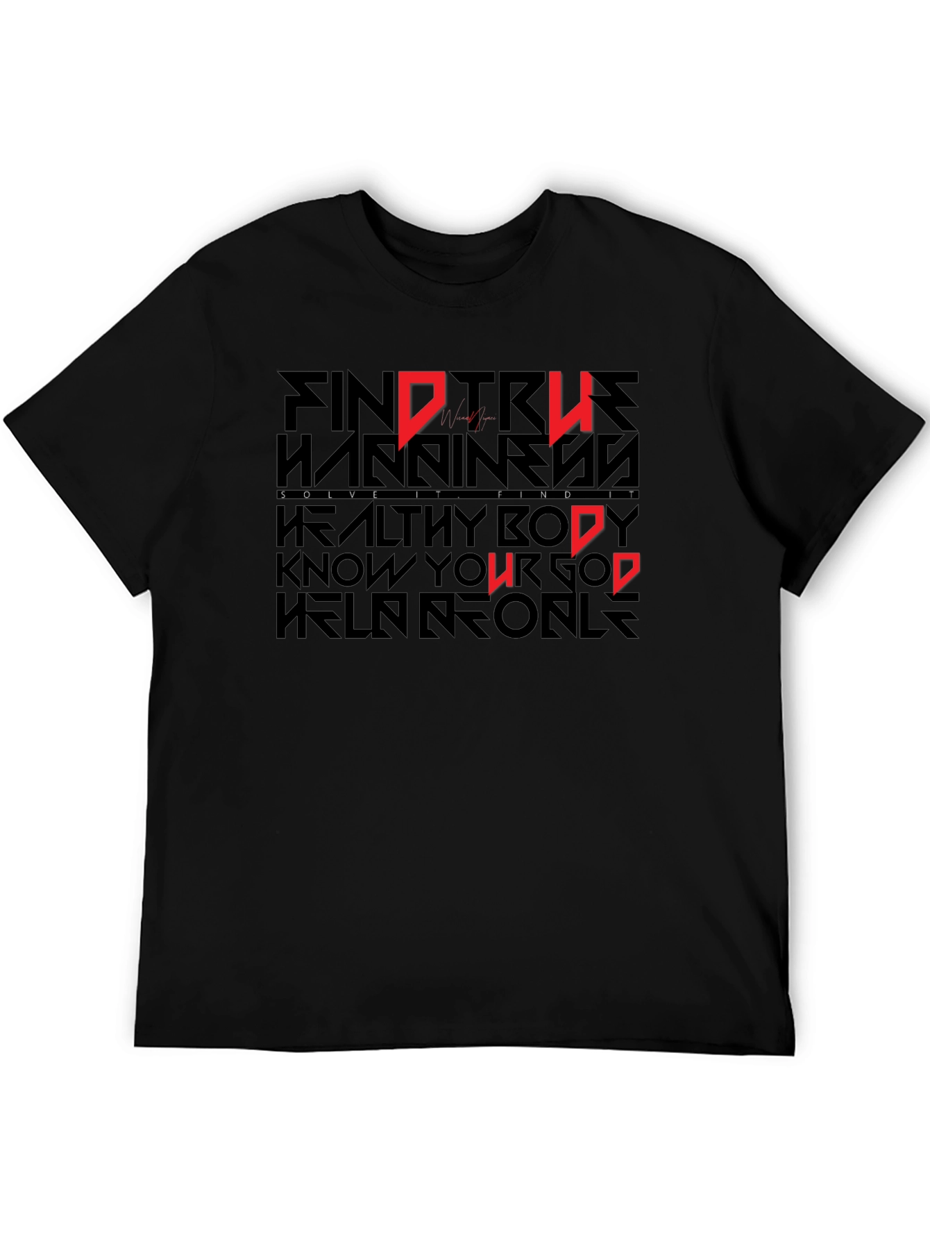 Black Motivational Graphic Print T-Shirt view 5