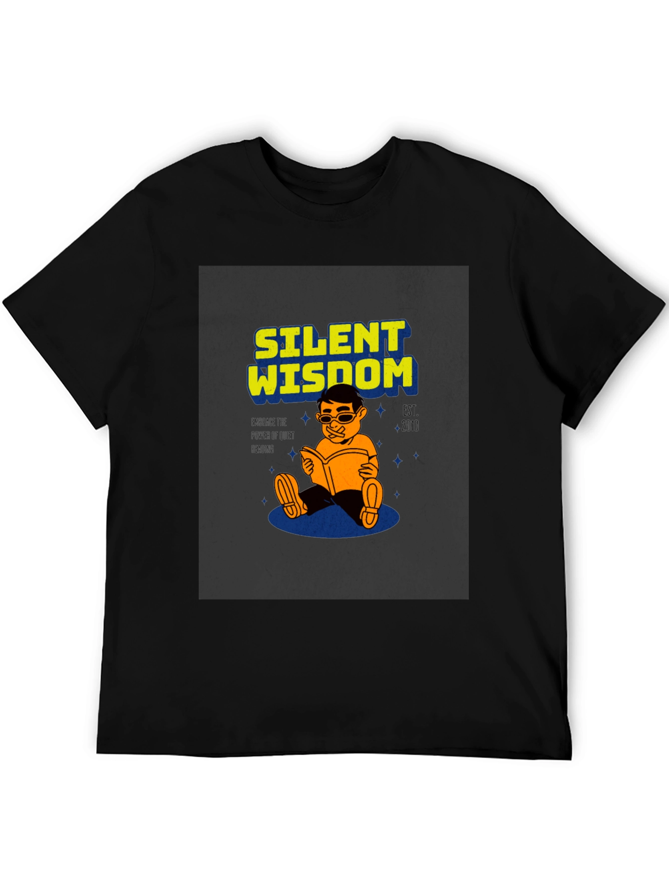 Black Silent Wisdom T-Shirt - Black view 5