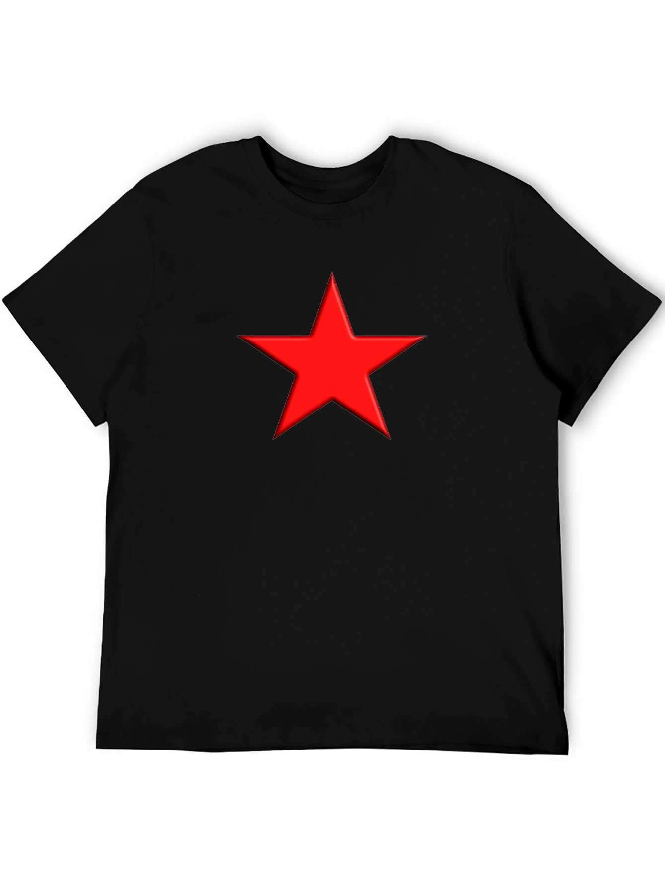 Black Red Star Graphic Black T-Shirt view 5