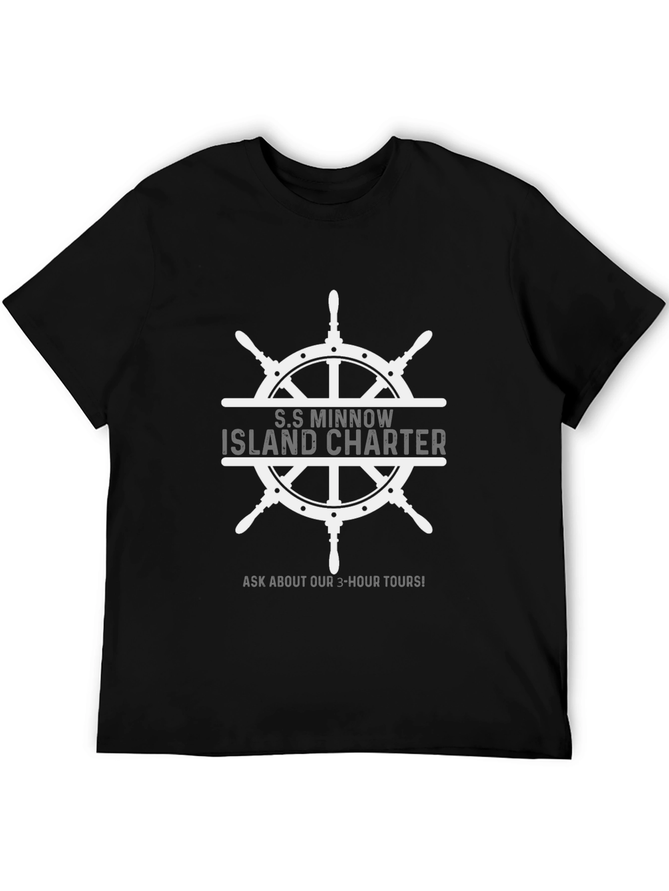 Black S.S. Minnow Island Charter Black T-Shirt view 5