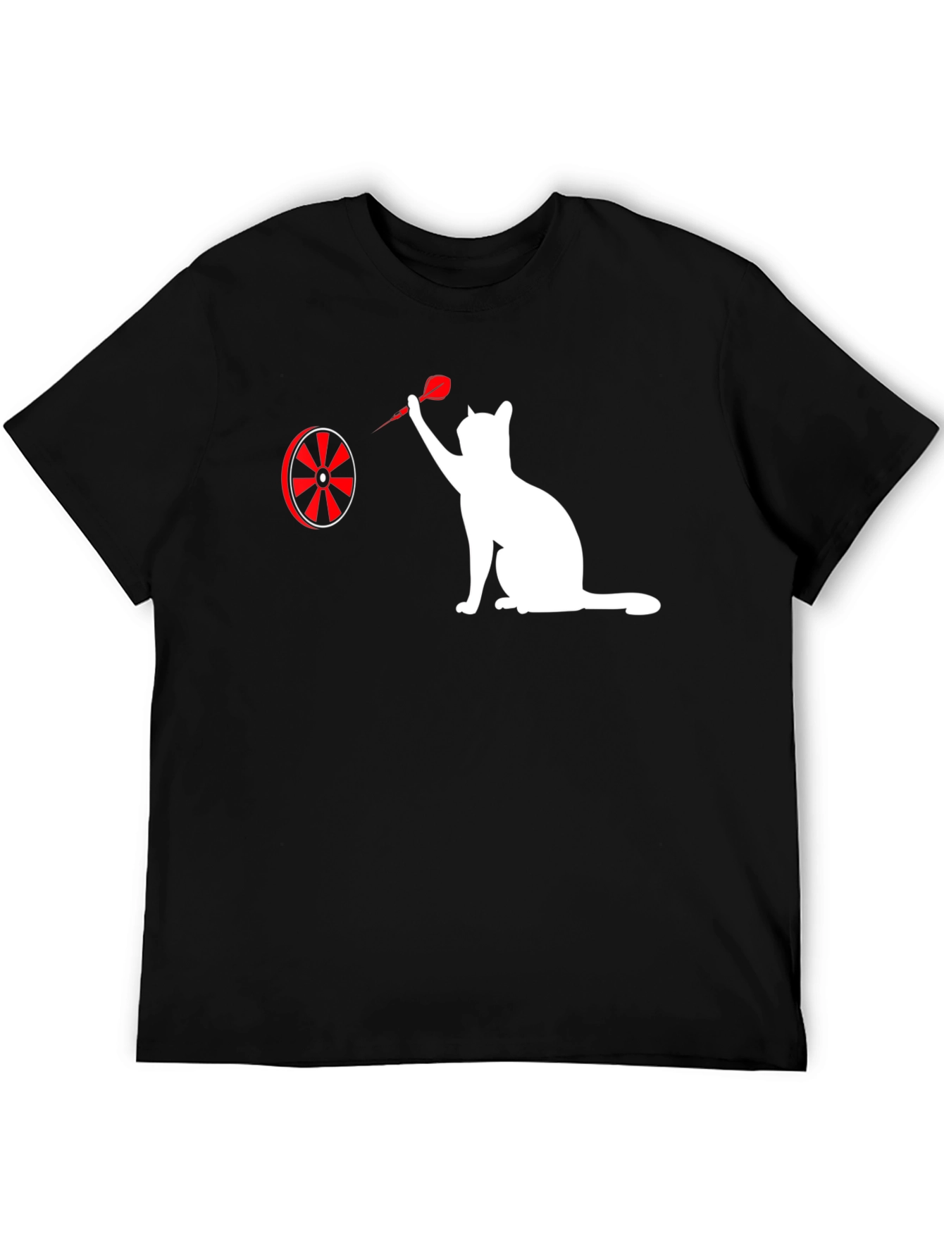 Black Cat Throwing Dart Graphic Tee - Black view 5