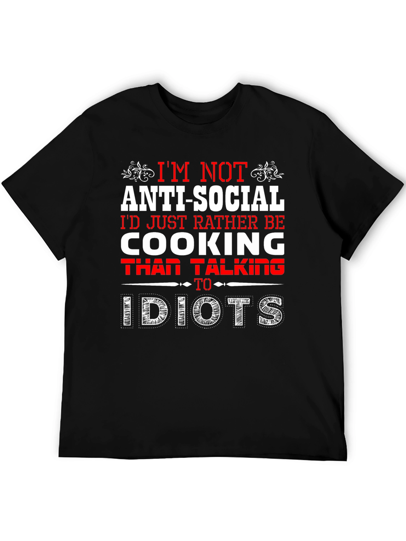 Black Anti-Social Chef Humor Graphic T-Shirt view 5