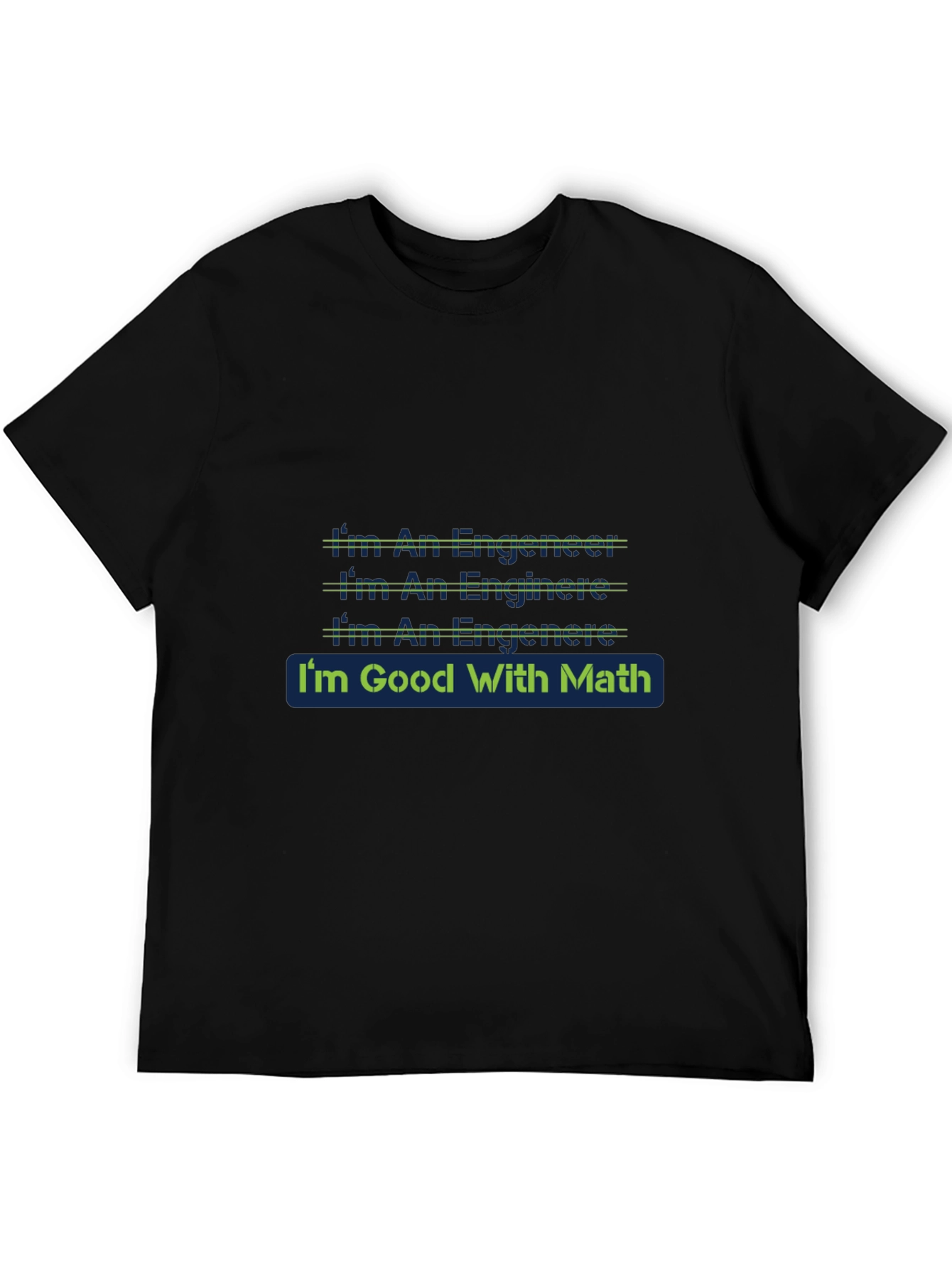 Black Engineer Math T-Shirt - Black Cotton Blend view 5