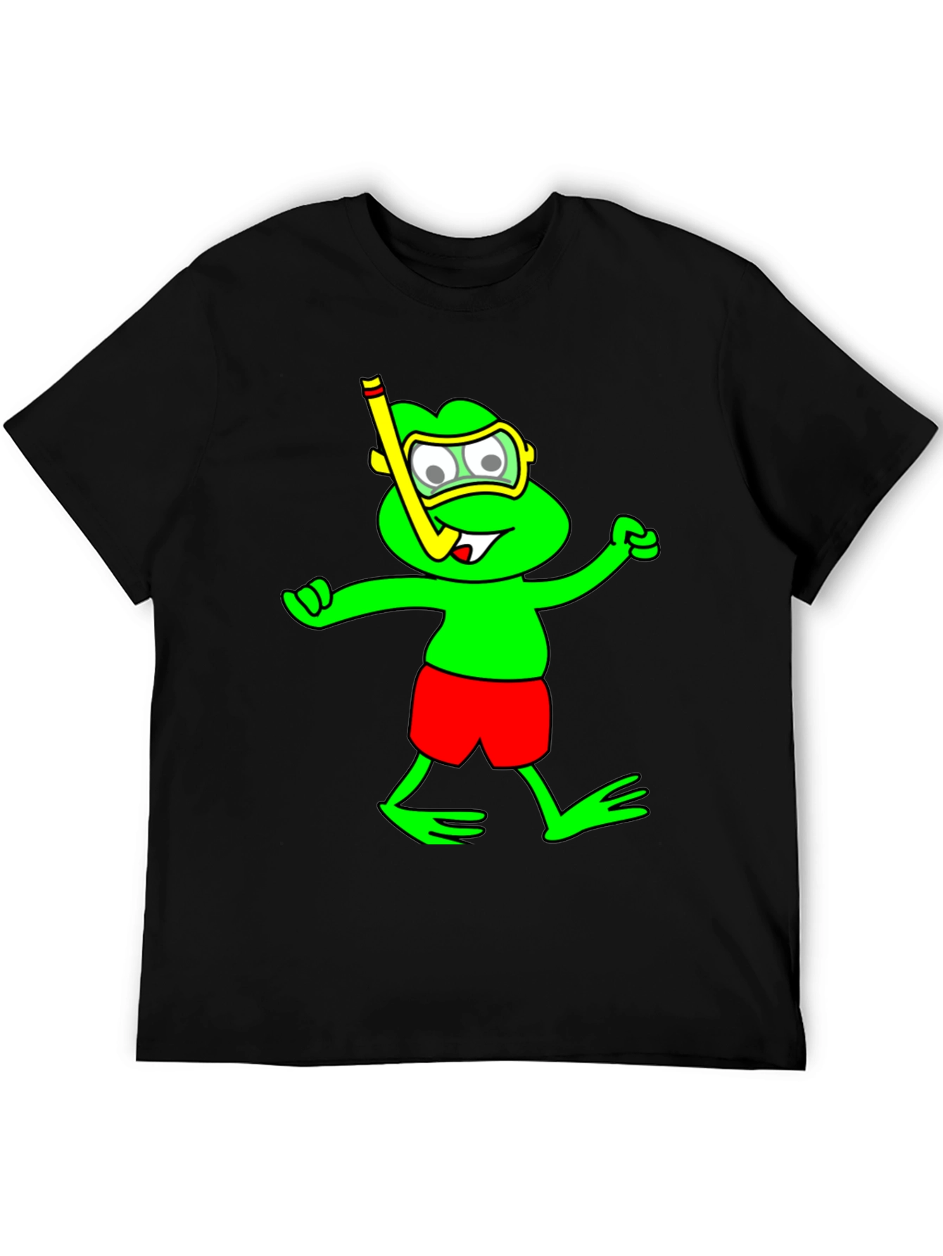 Black Frog Snorkel T-Shirt - Funny Summer Tee view 5
