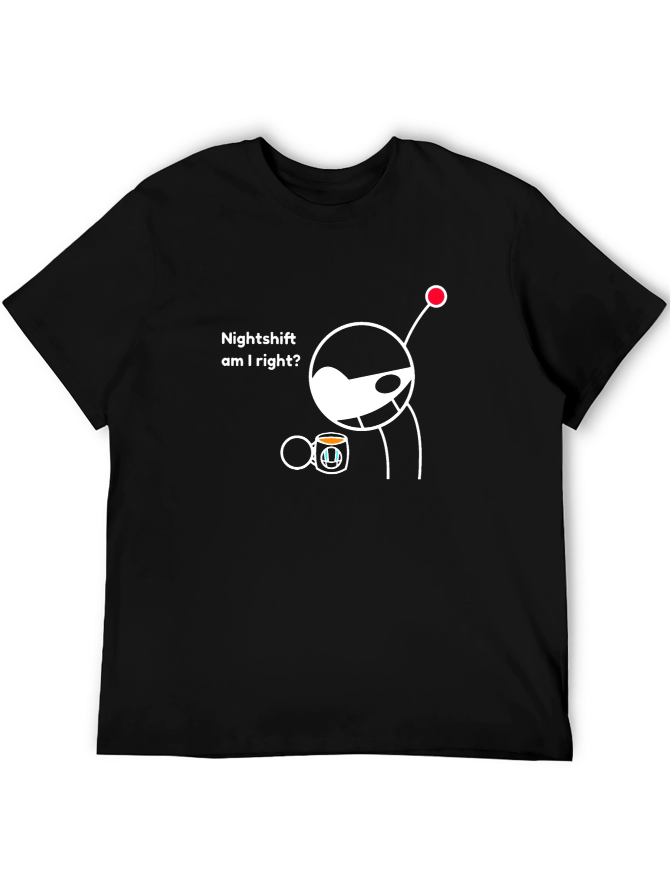 Black Nightshift Humor T-Shirt - Reddit Alien Design view 5