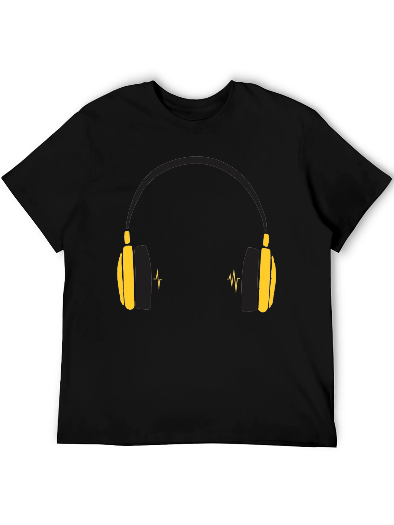 Black Headphone Graphic Tee - Music Lover Shirt view 5