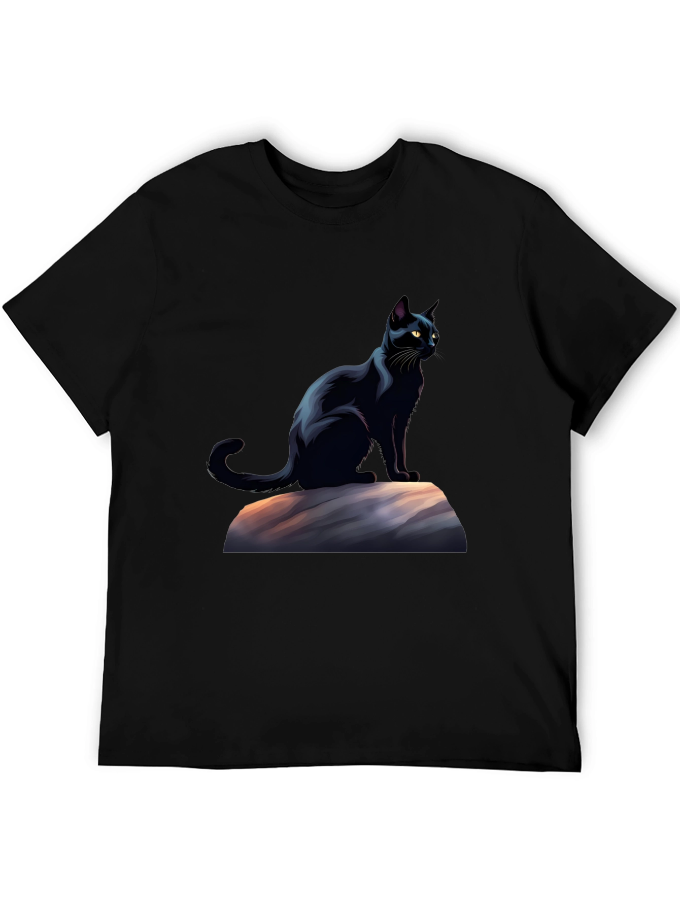 Black Black Cat Graphic T-Shirt - Stylish Men's Tee view 5