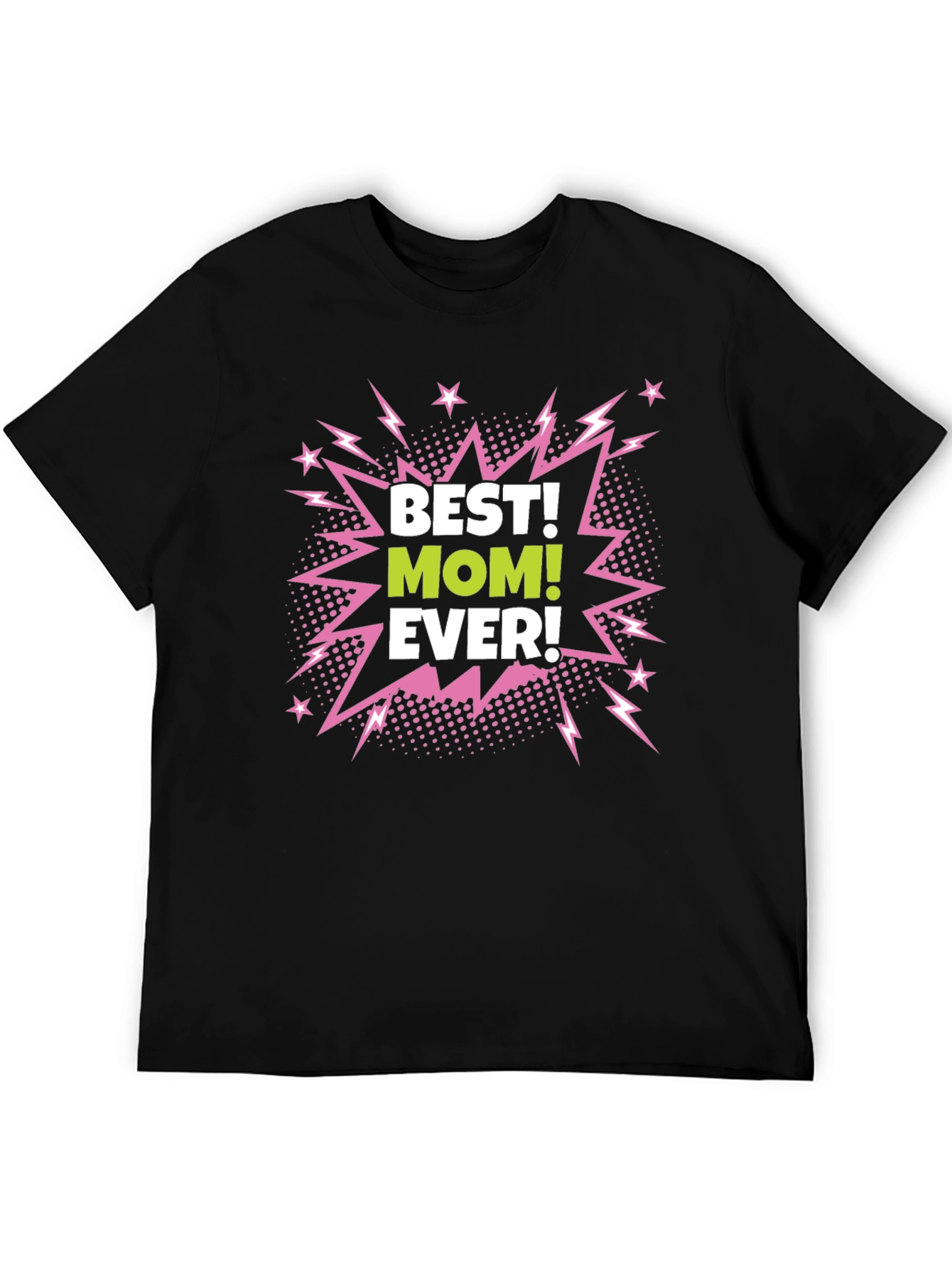 Black Best Mom Ever Black Graphic T-Shirt view 5