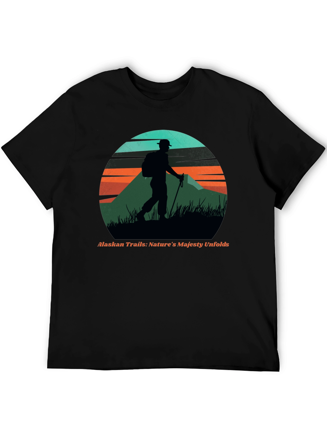 Black Alaskan Trails Graphic Tee - Nature Hiker T-Shirt view 5