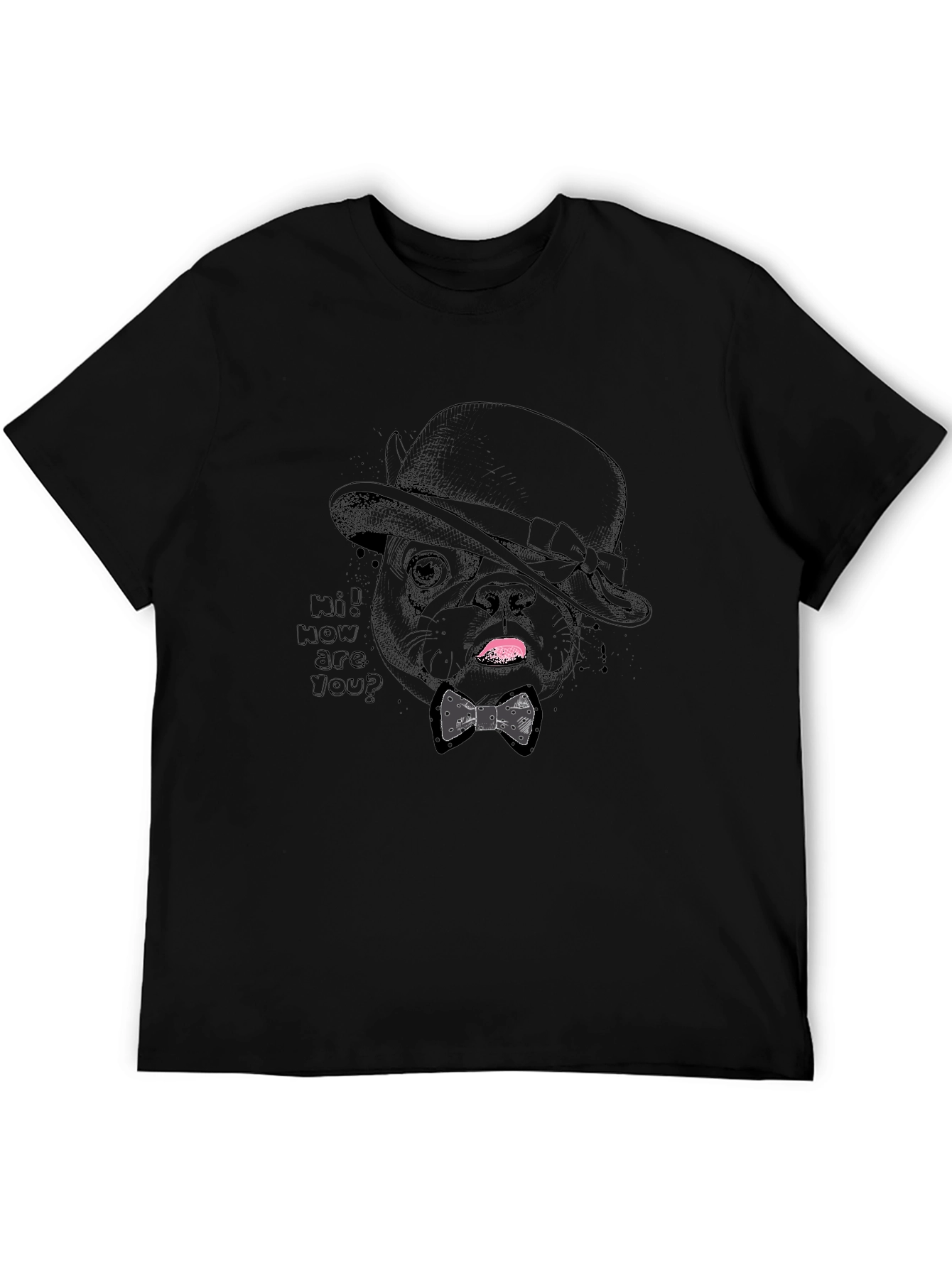 Black Dapper Dog Tee - Stylish Pet Graphic T-Shirt view 5