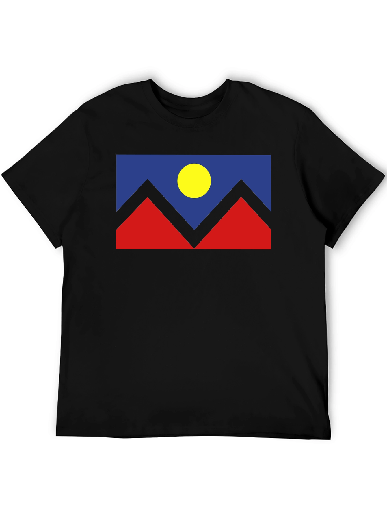 Black Abstract Mountain Graphic T-Shirt view 5