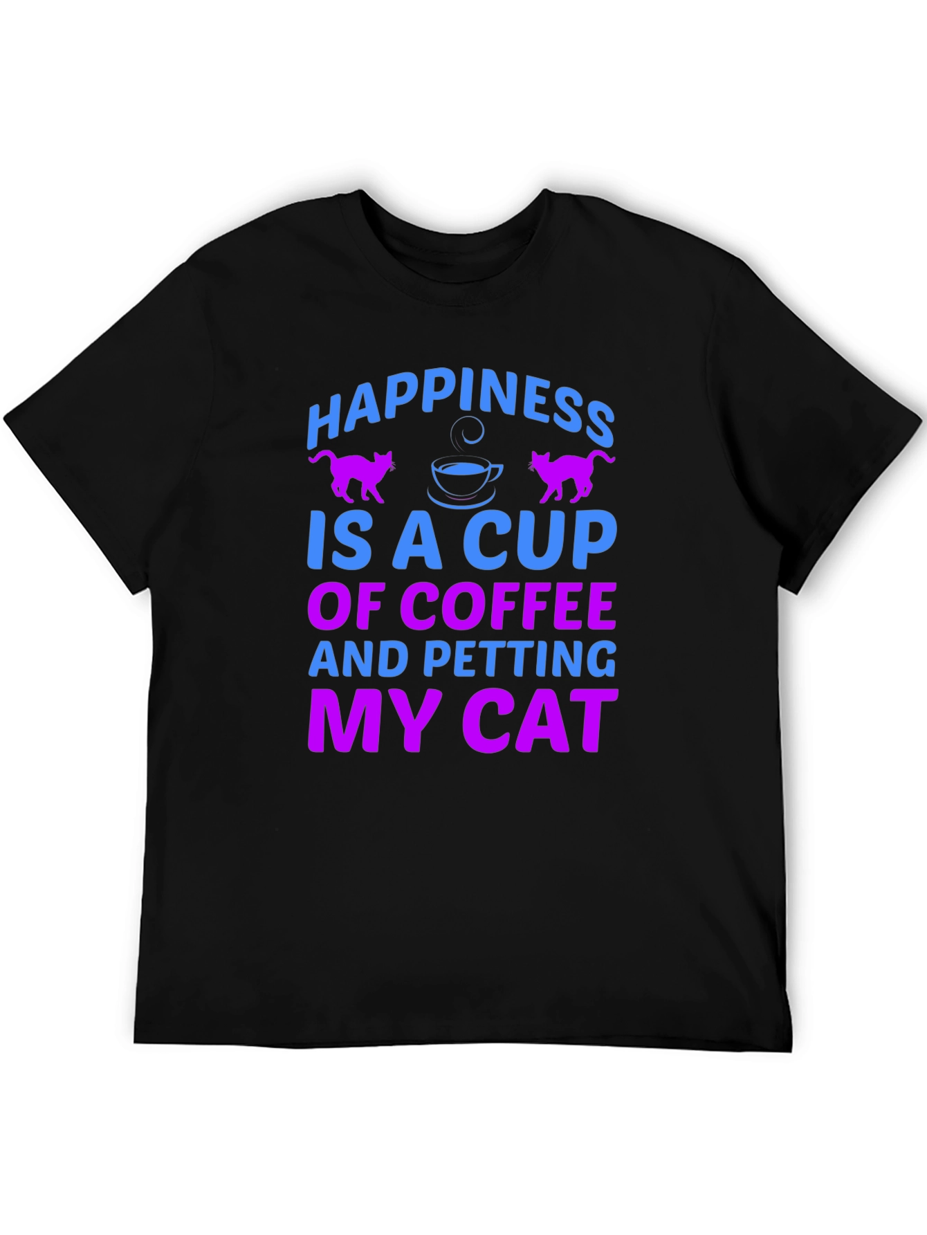 Black Happiness is Coffee & Cats T-Shirt view 5