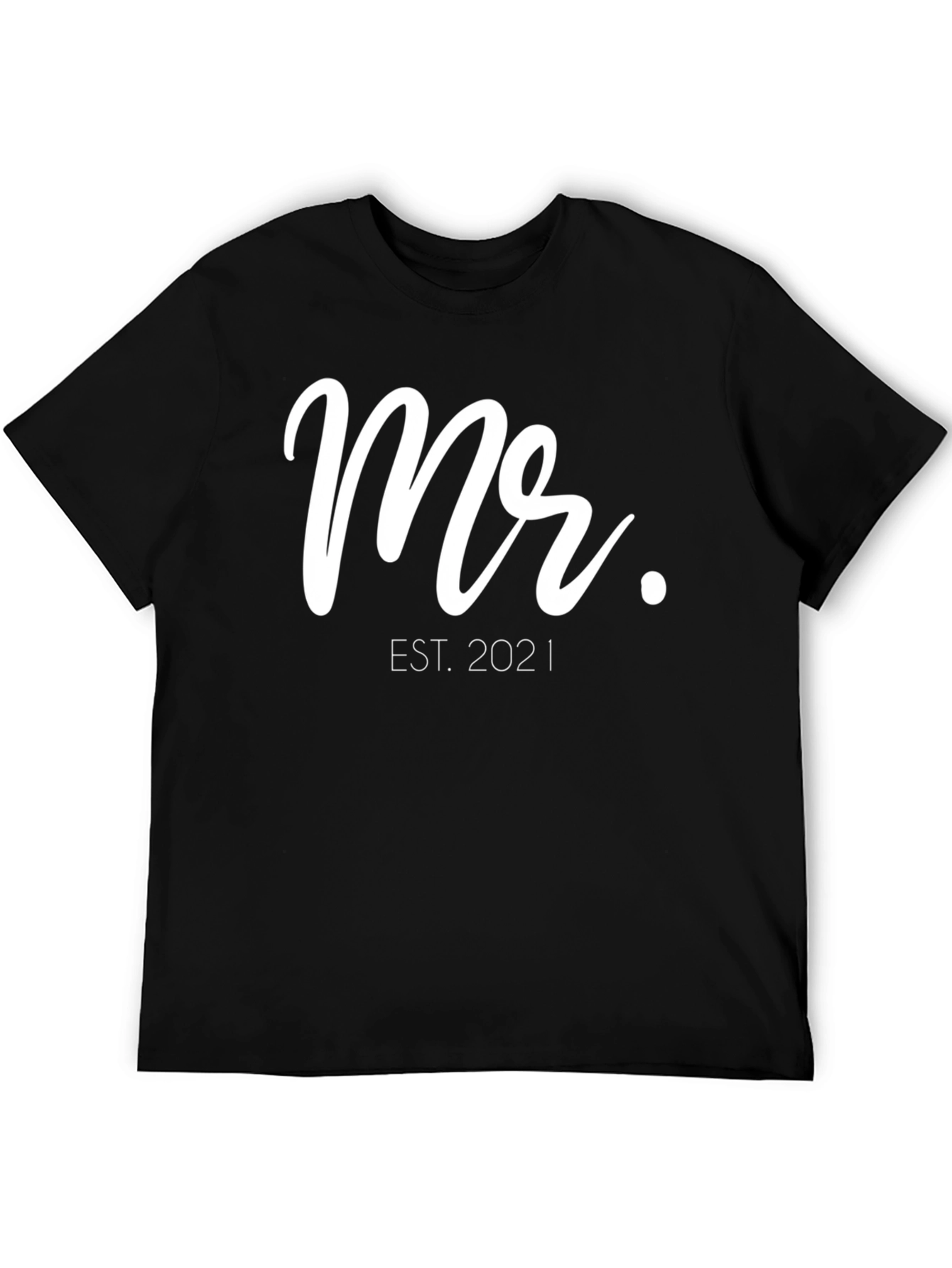 Black Mr. Est. 2021 Black T-Shirt for Men view 5