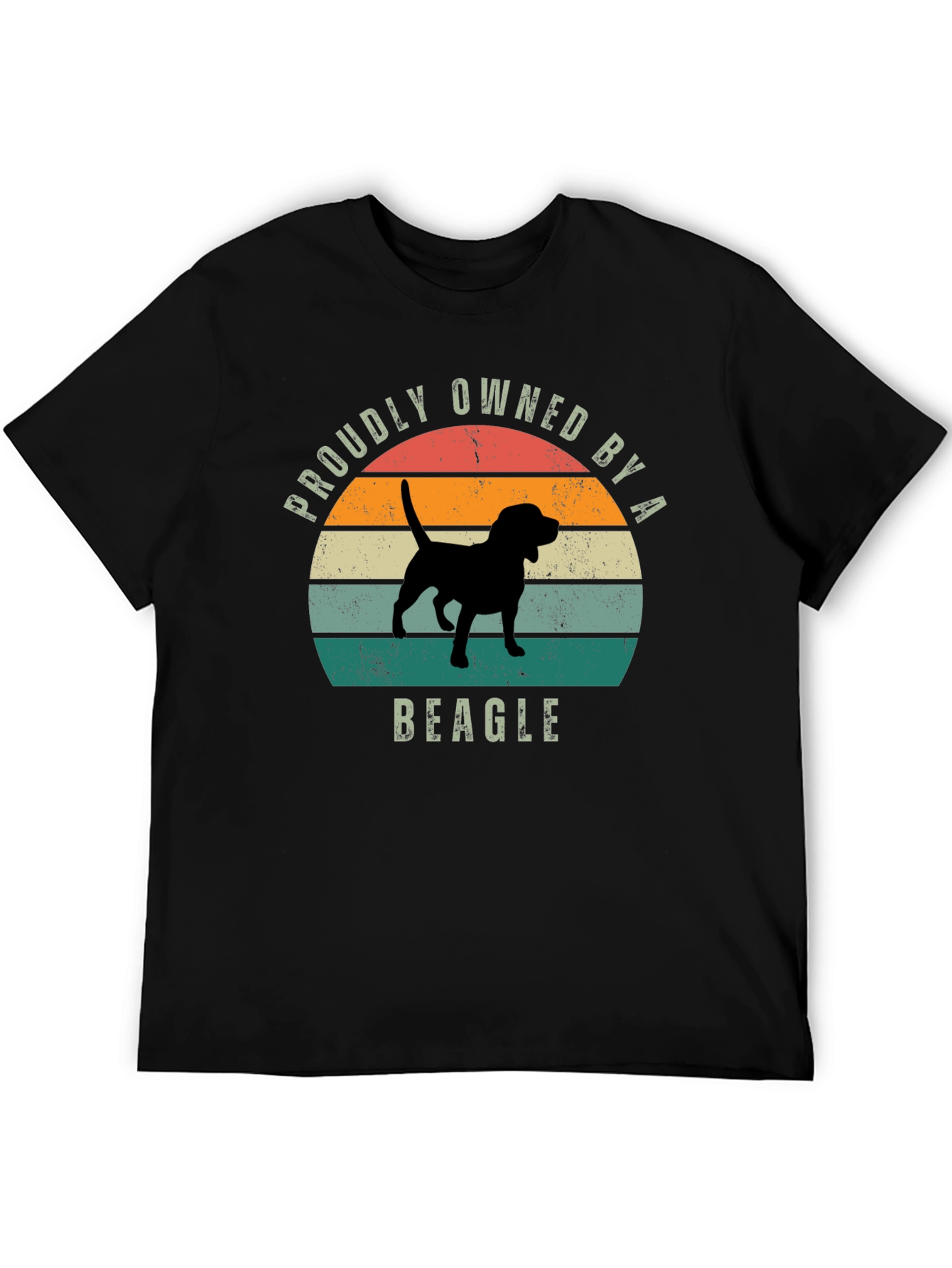 Black Proudly Owned by a Beagle T-Shirt view 5