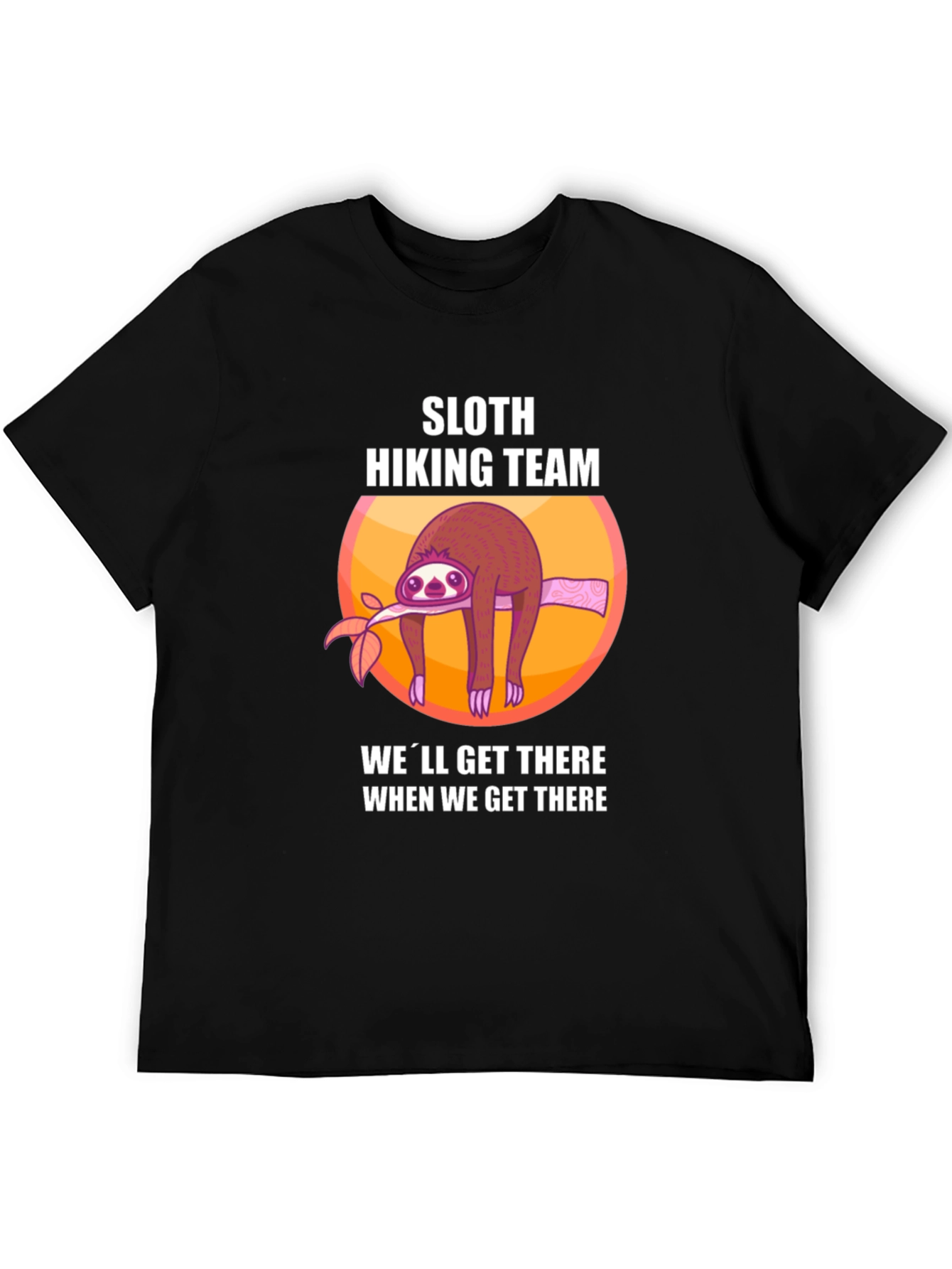 Black Sloth Hiking Team Graphic T-Shirt - Lazy Hiker Tee view 5