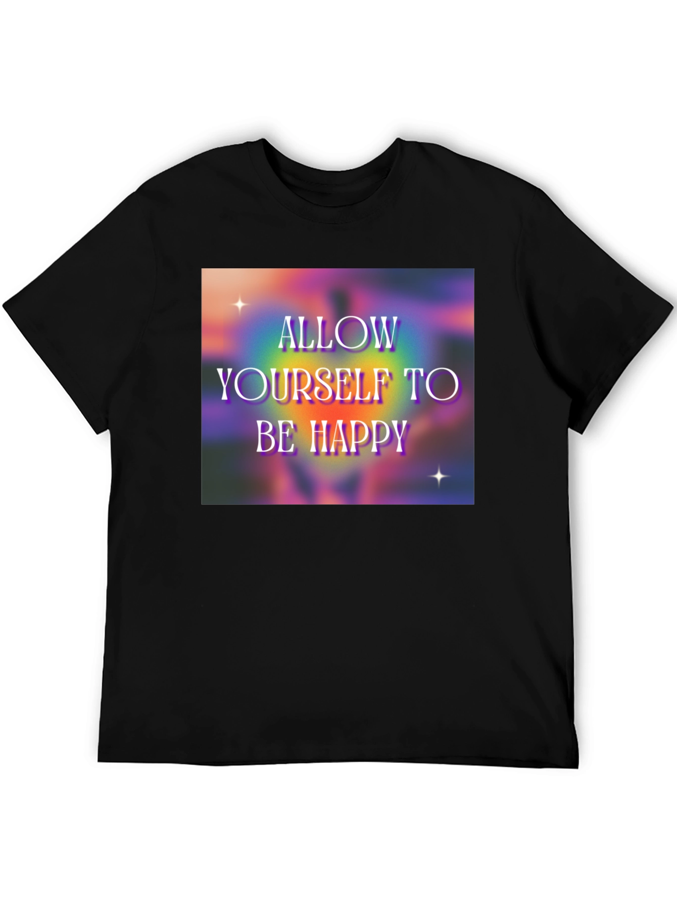 Black Allow Yourself to Be Happy Graphic T-Shirt view 5