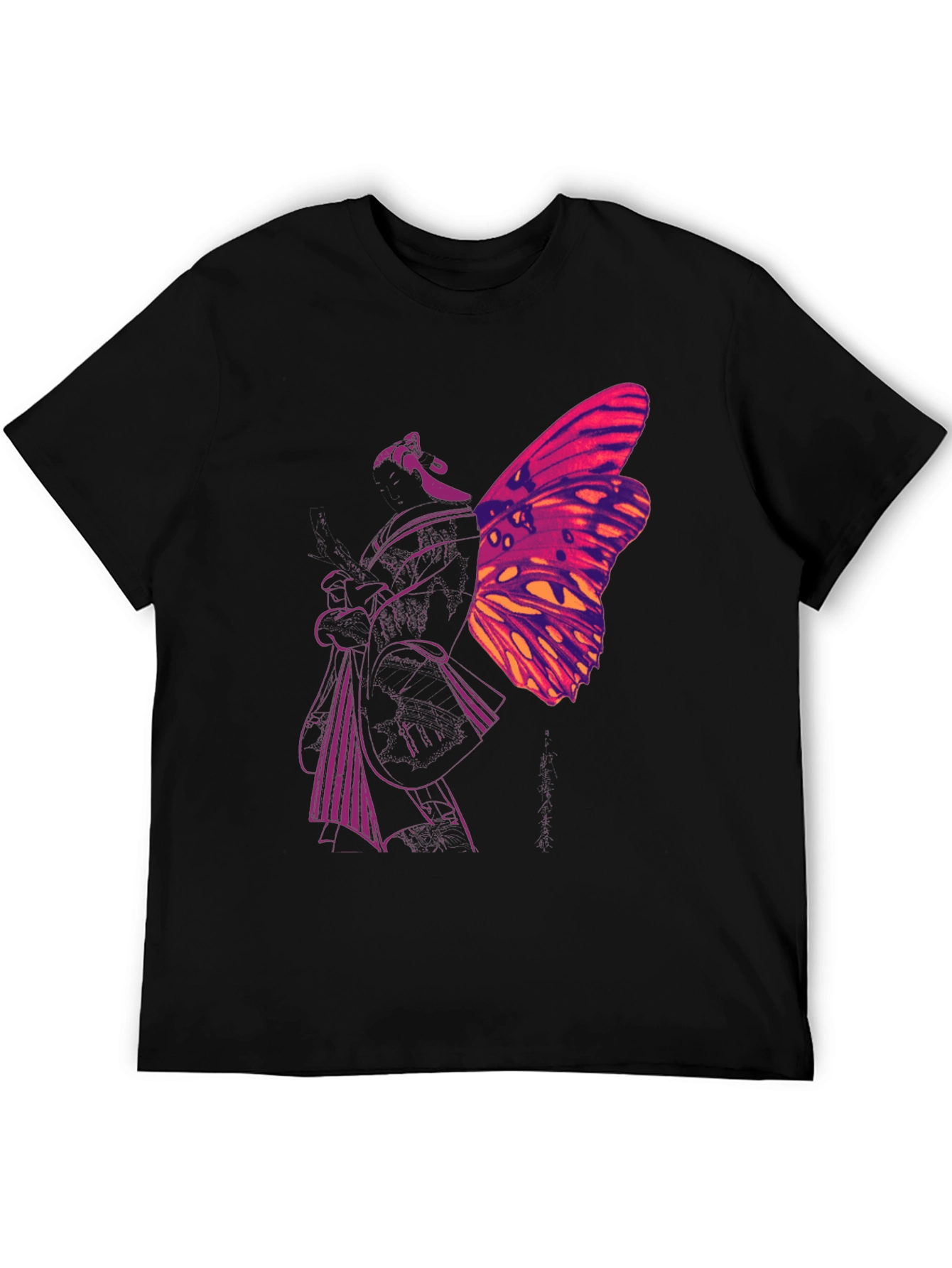 Black Butterfly Graphic Black T-Shirt view 5