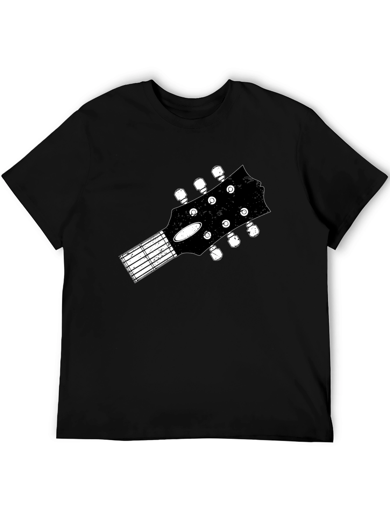 Black Guitar Headstock Graphic Tee - Black view 5