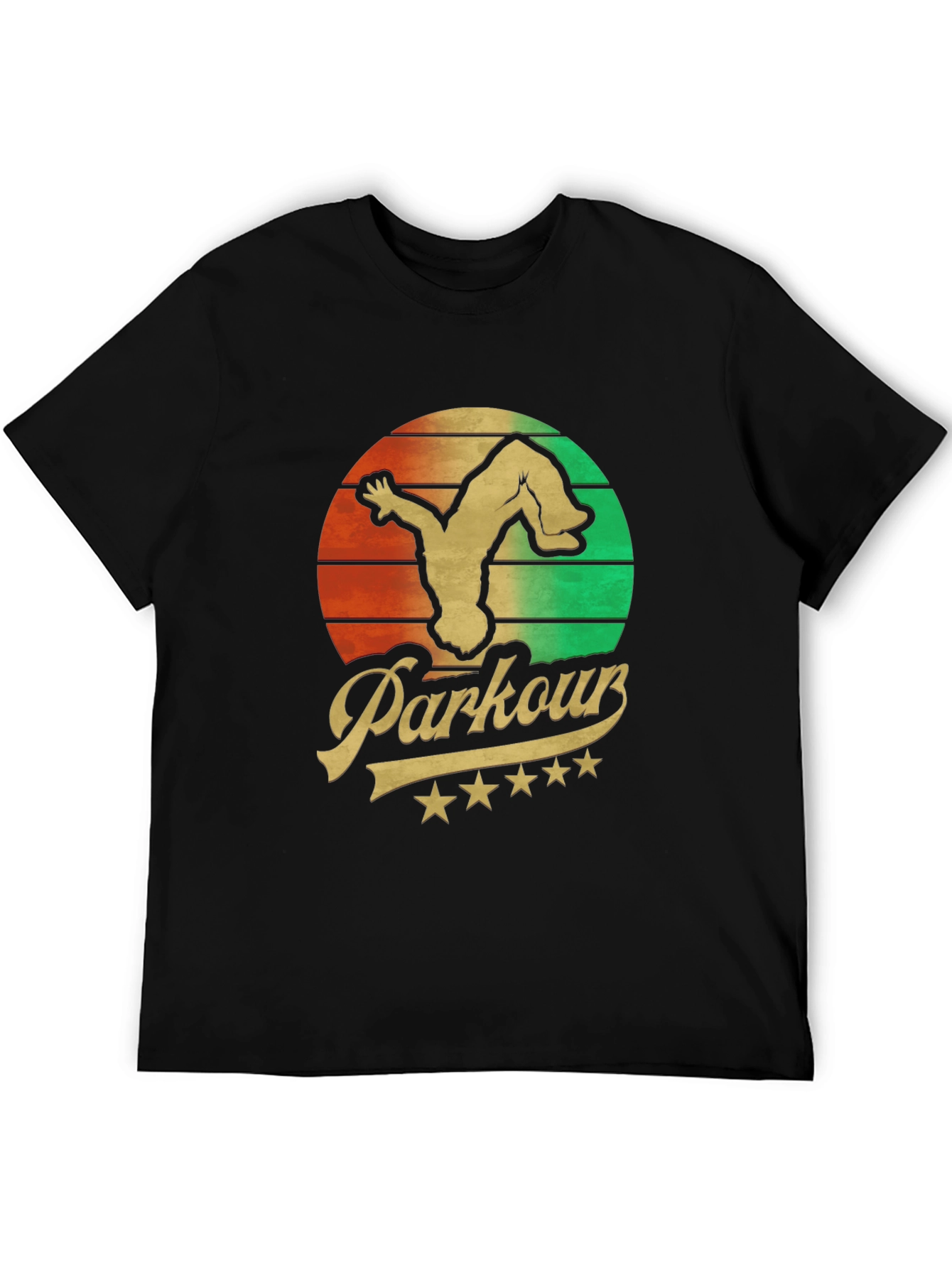 Black Parkour Retro T-Shirt - Urban Acrobatics Tee view 5