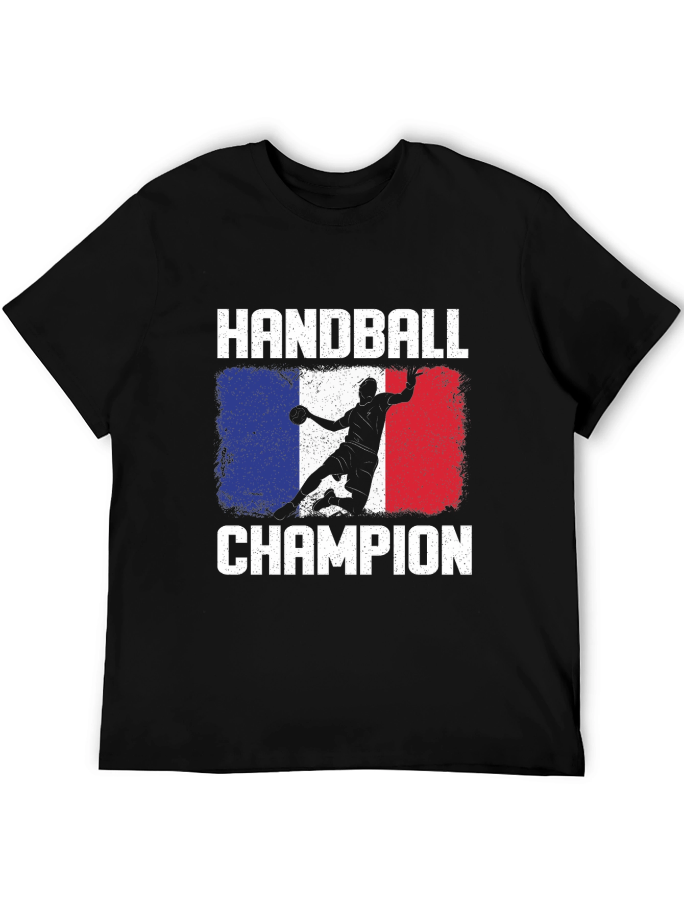 Black Handball Champion France Flag T-Shirt view 5