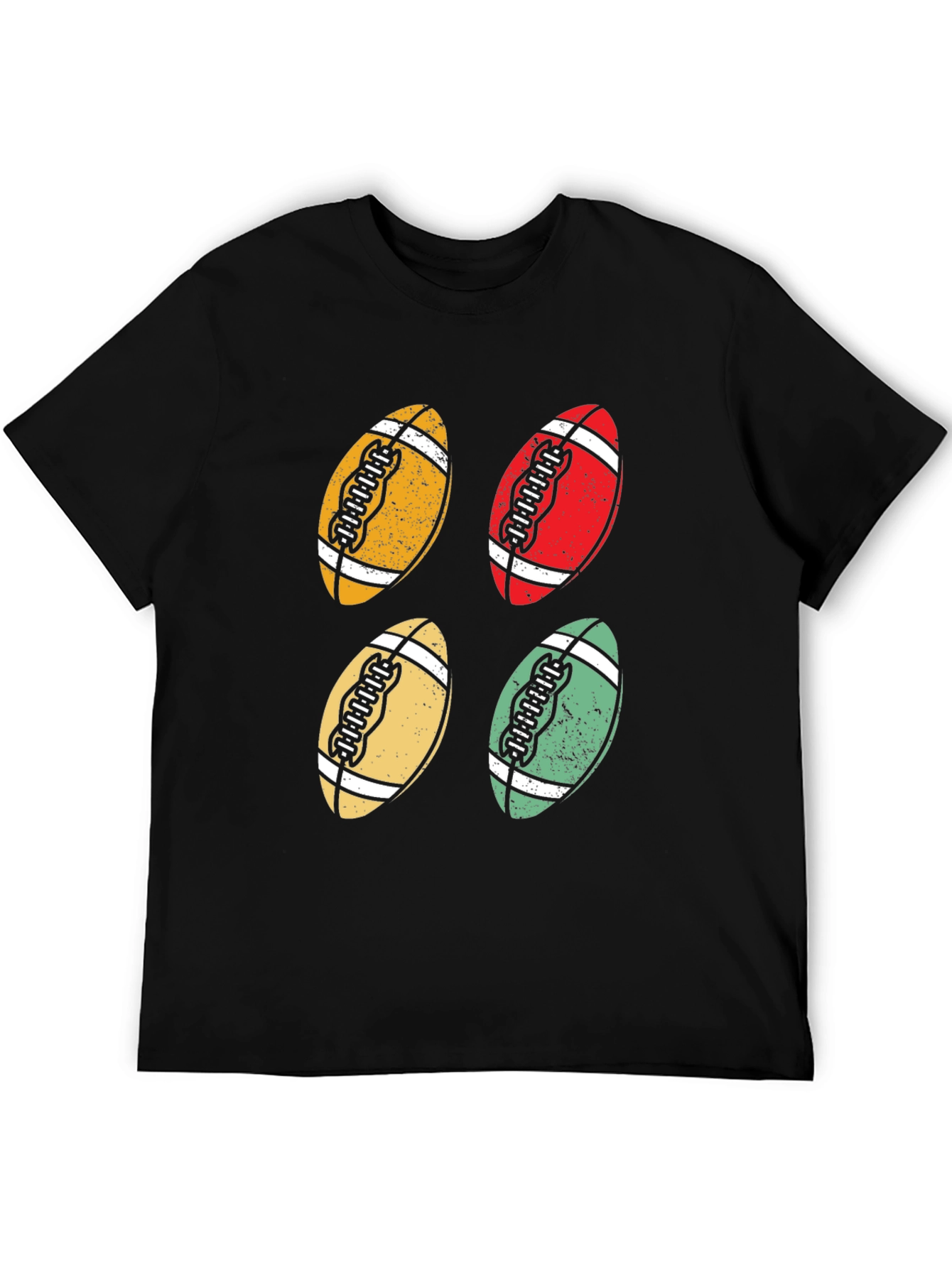 Black Retro Football Graphic Tee - Casual Style view 5