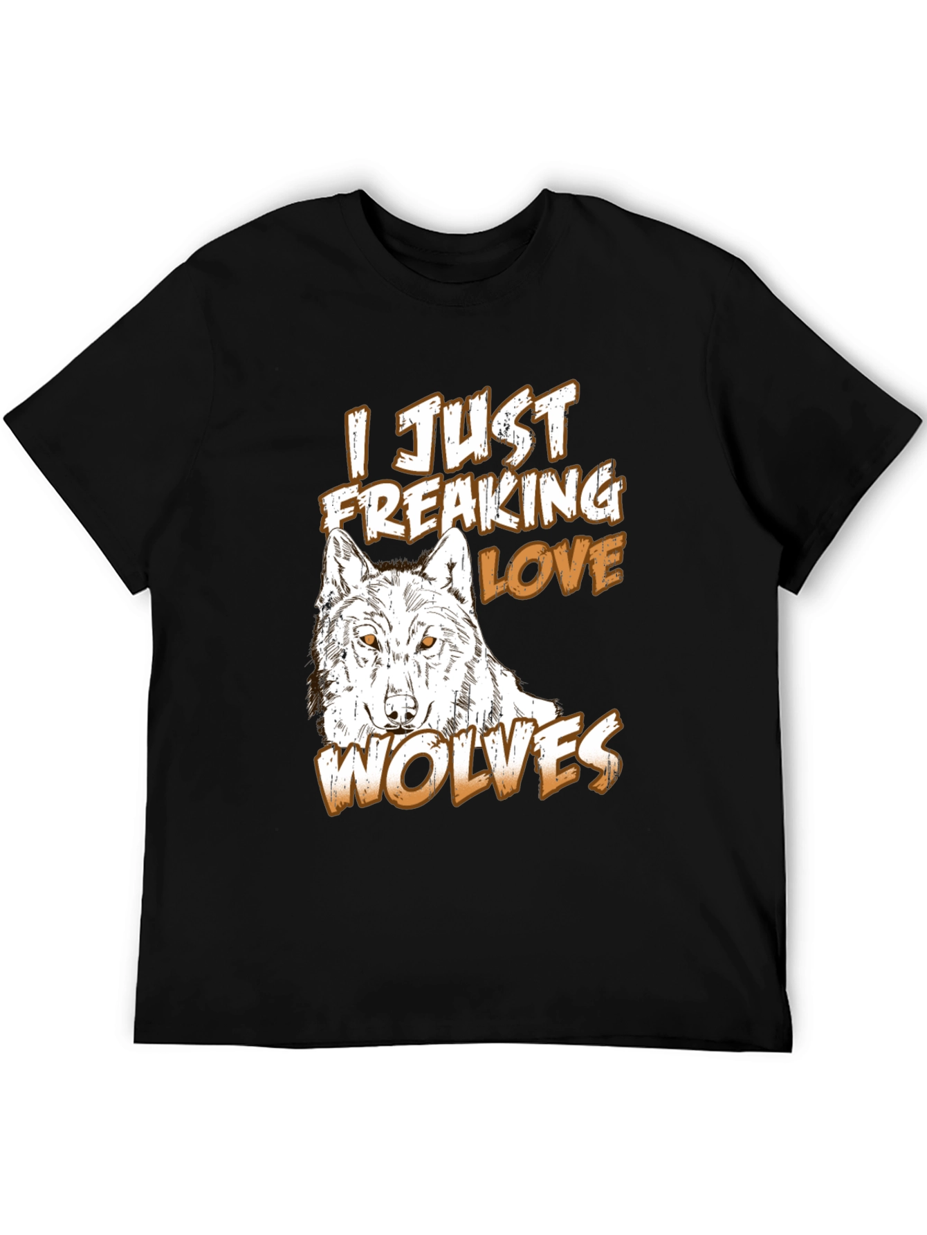 Black Wolf Lover T-Shirt - Black Graphic Tee view 5