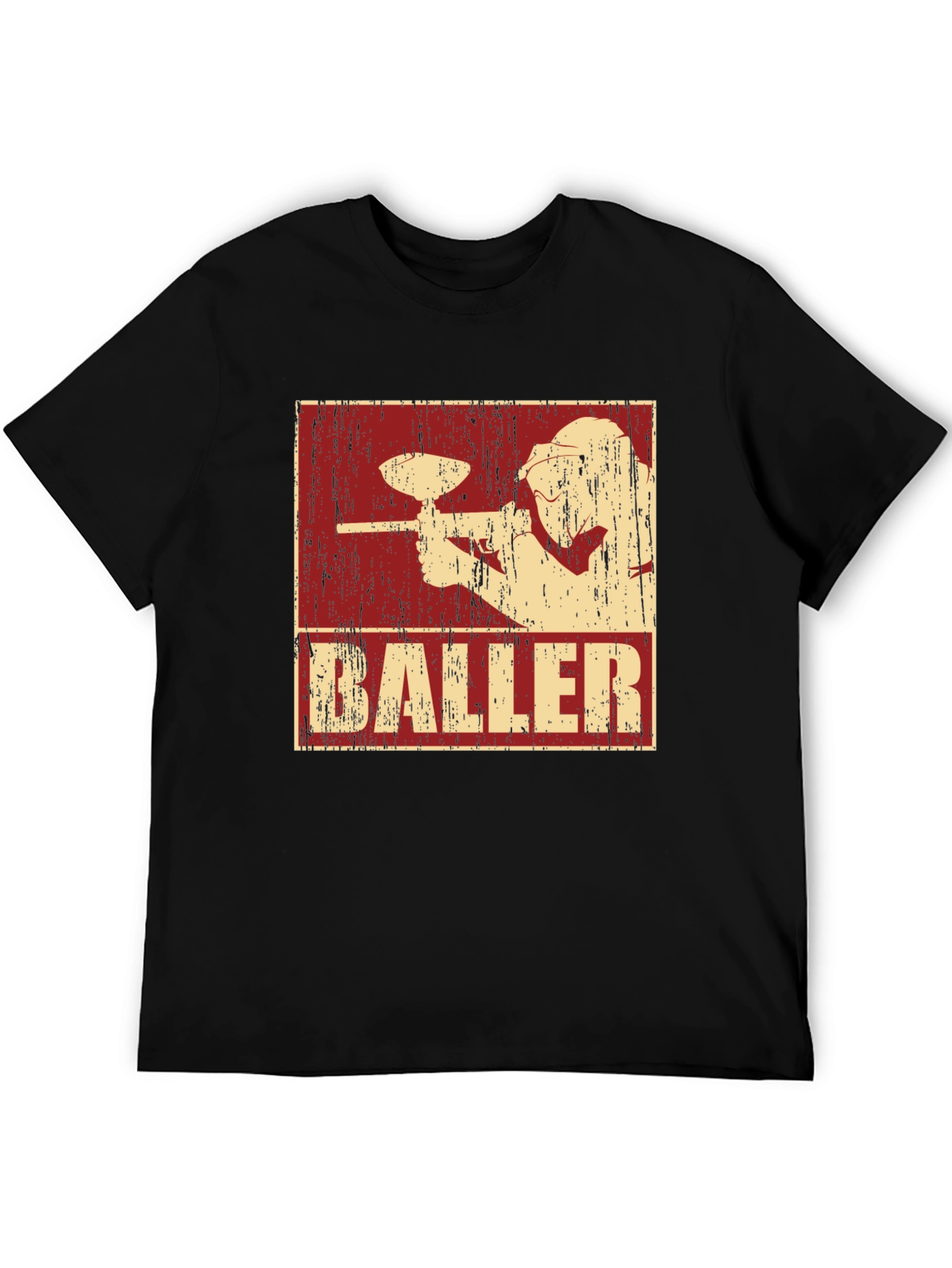 Black Baller Paintball T-Shirt - Black Cotton Graphic Tee view 5