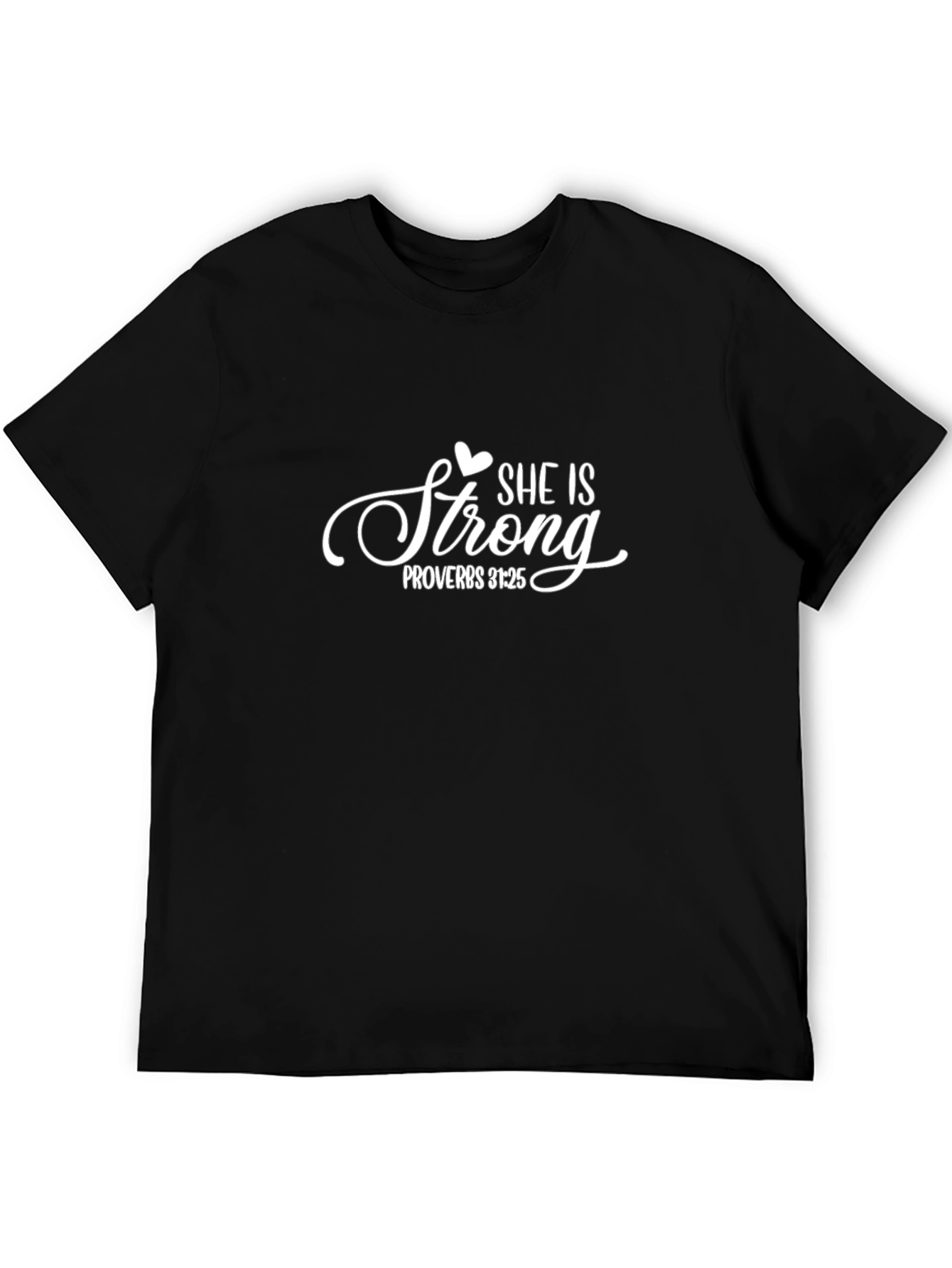 Black She is Strong T-Shirt, Proverbs 31:25, Christian Apparel view 5