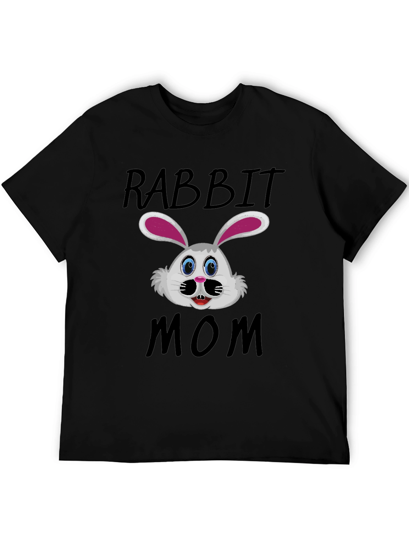 Black Rabbit Mom Graphic T-Shirt - Cute Bunny Design view 5