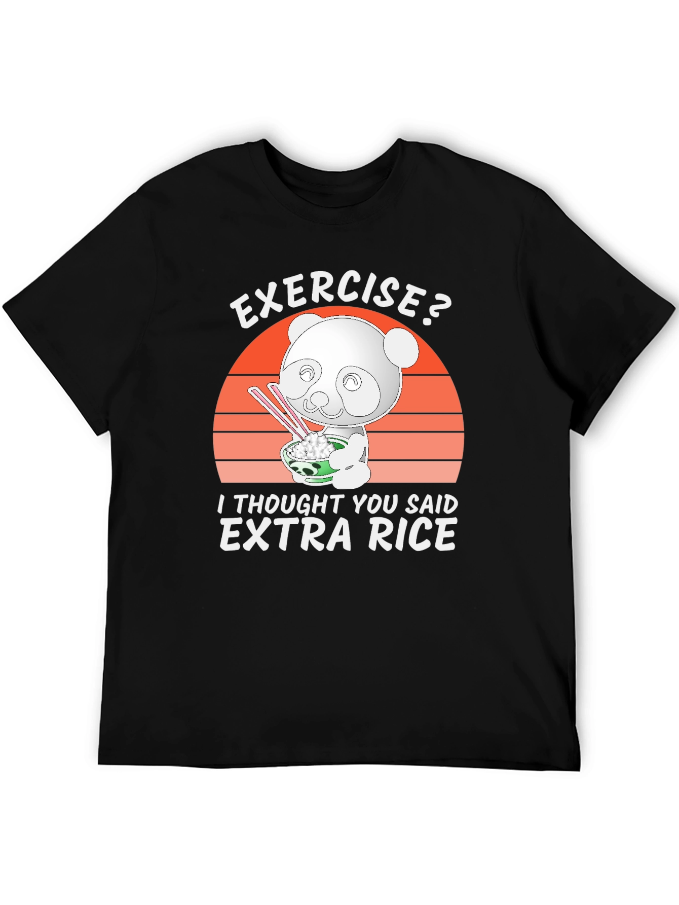 Black Exercise? Extra Rice Panda Graphic Tee view 5