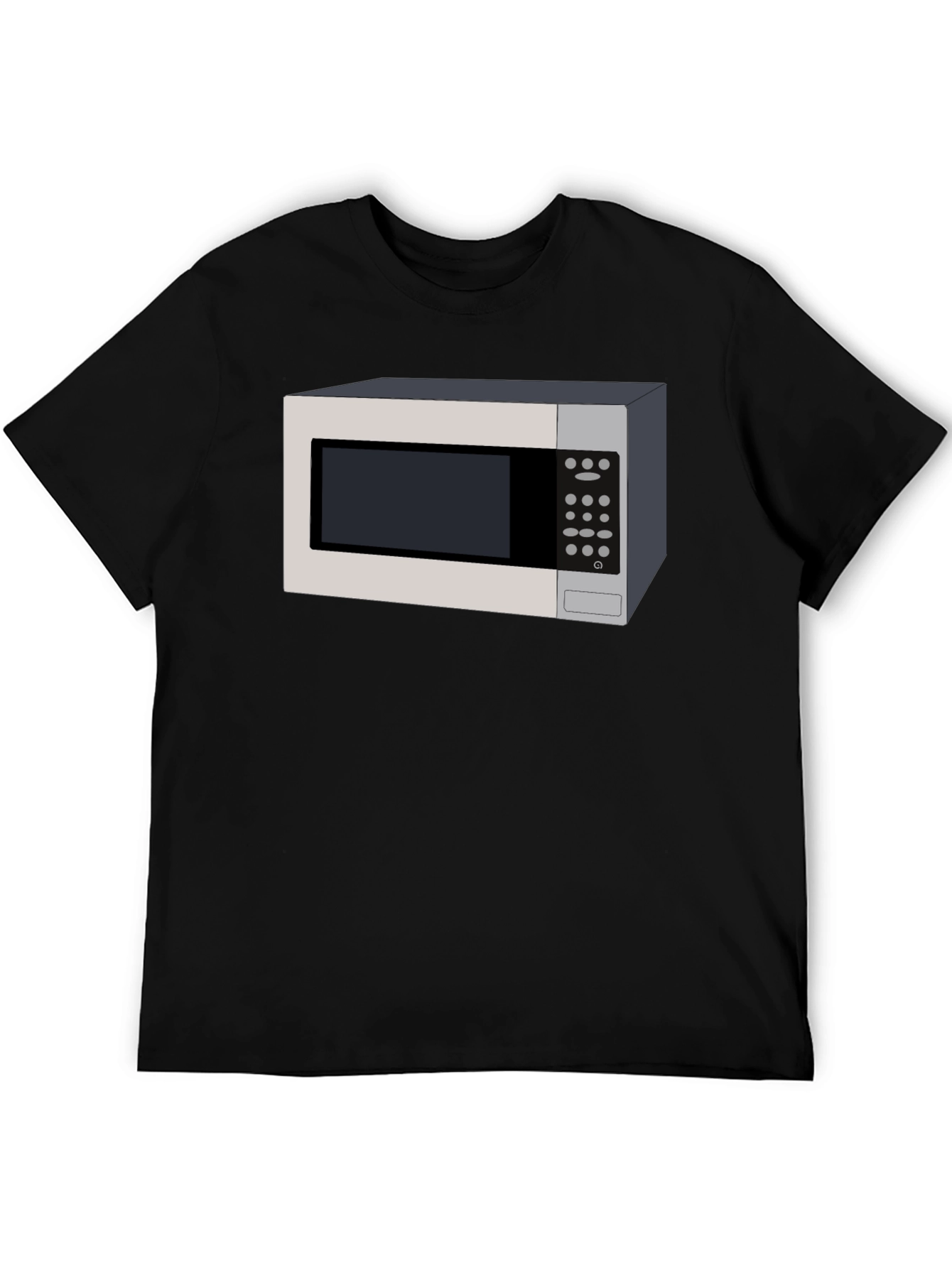 Black Microwave Graphic Tee - Quirky Black T-Shirt view 5