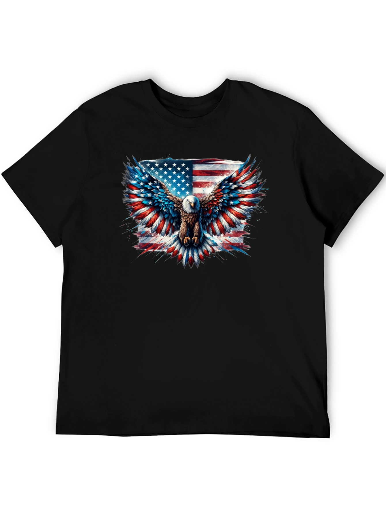 Black Patriotic Eagle American Flag Graphic Tee view 5