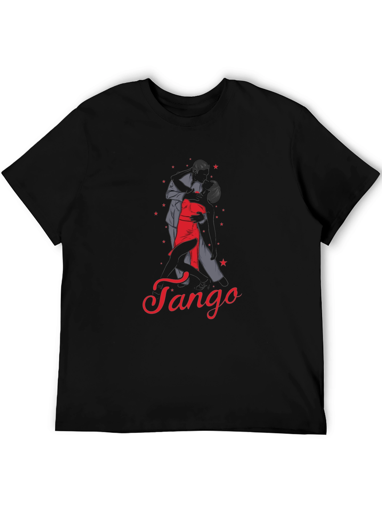 Black Tango Dance Graphic Tee - Stylish Black T-Shirt view 5